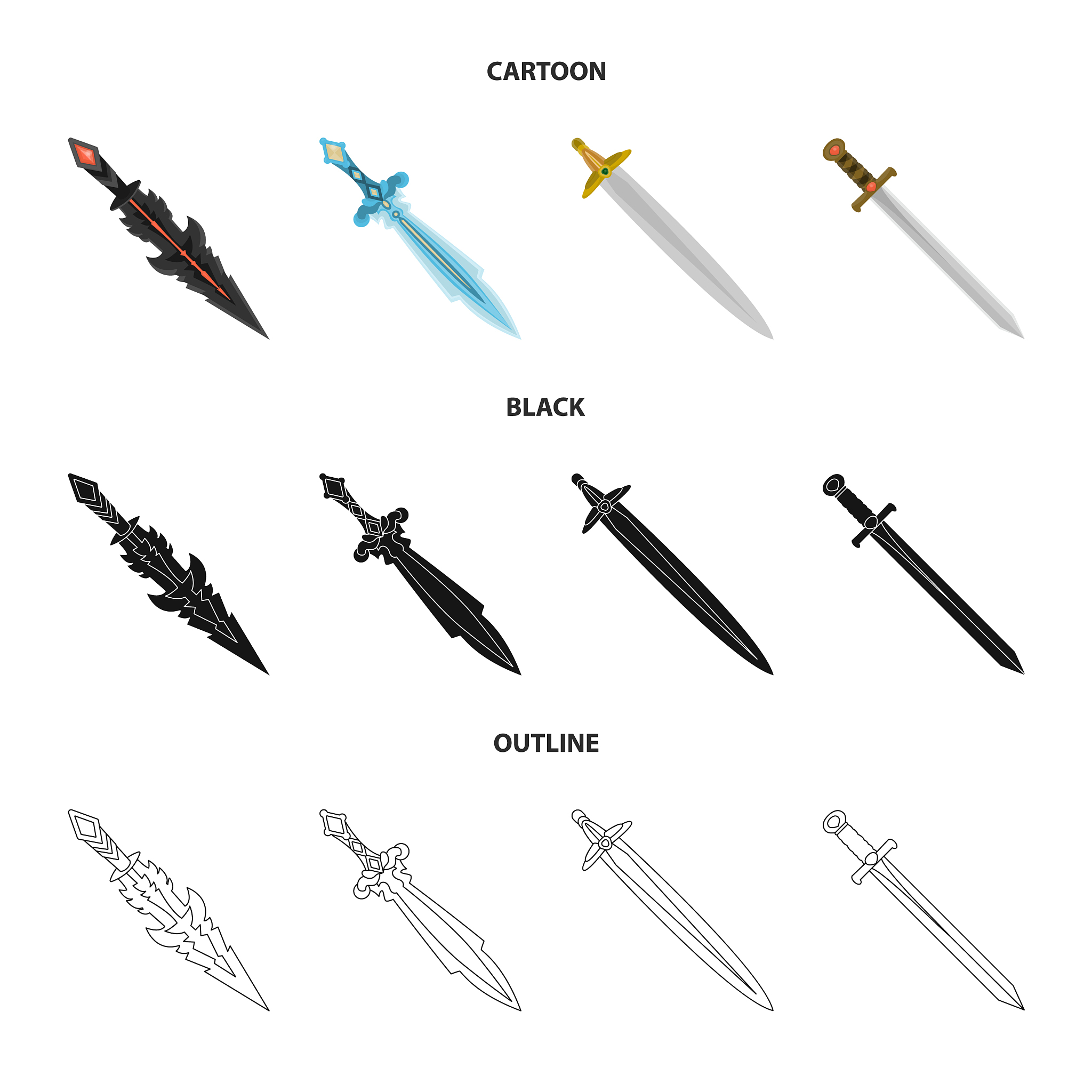 isolated object of game and armor sign set of