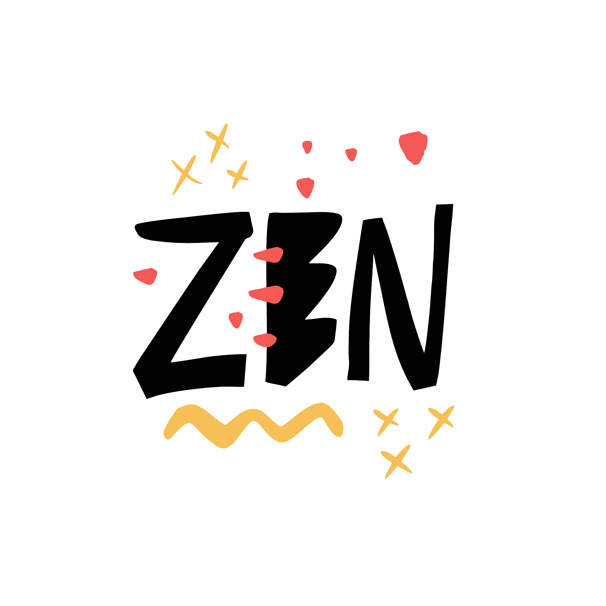 zen sign. hand drawn lettering. isolated on white background. mo