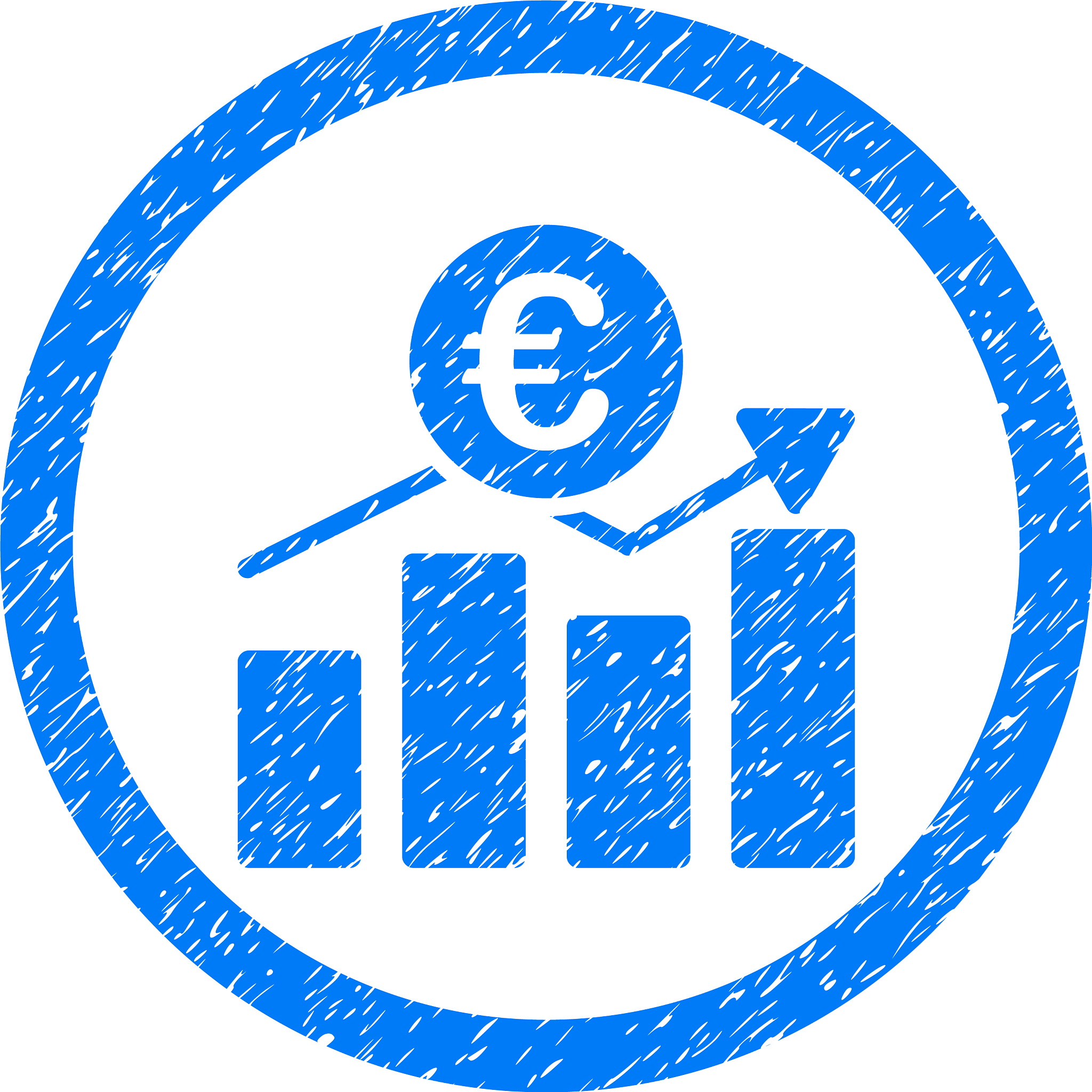 euro business chart rounded icon rubber stamp