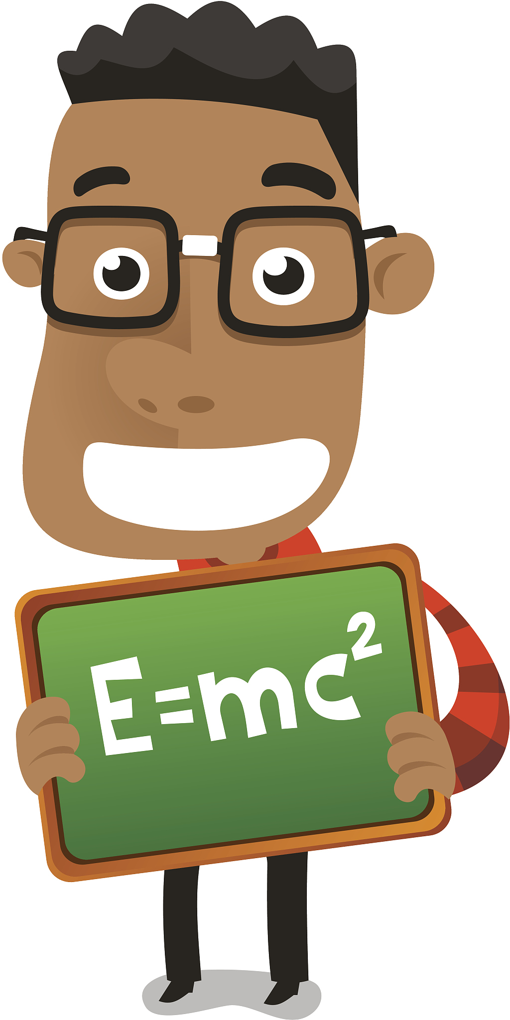 happy nerd geek child boy holding proudly maths formula