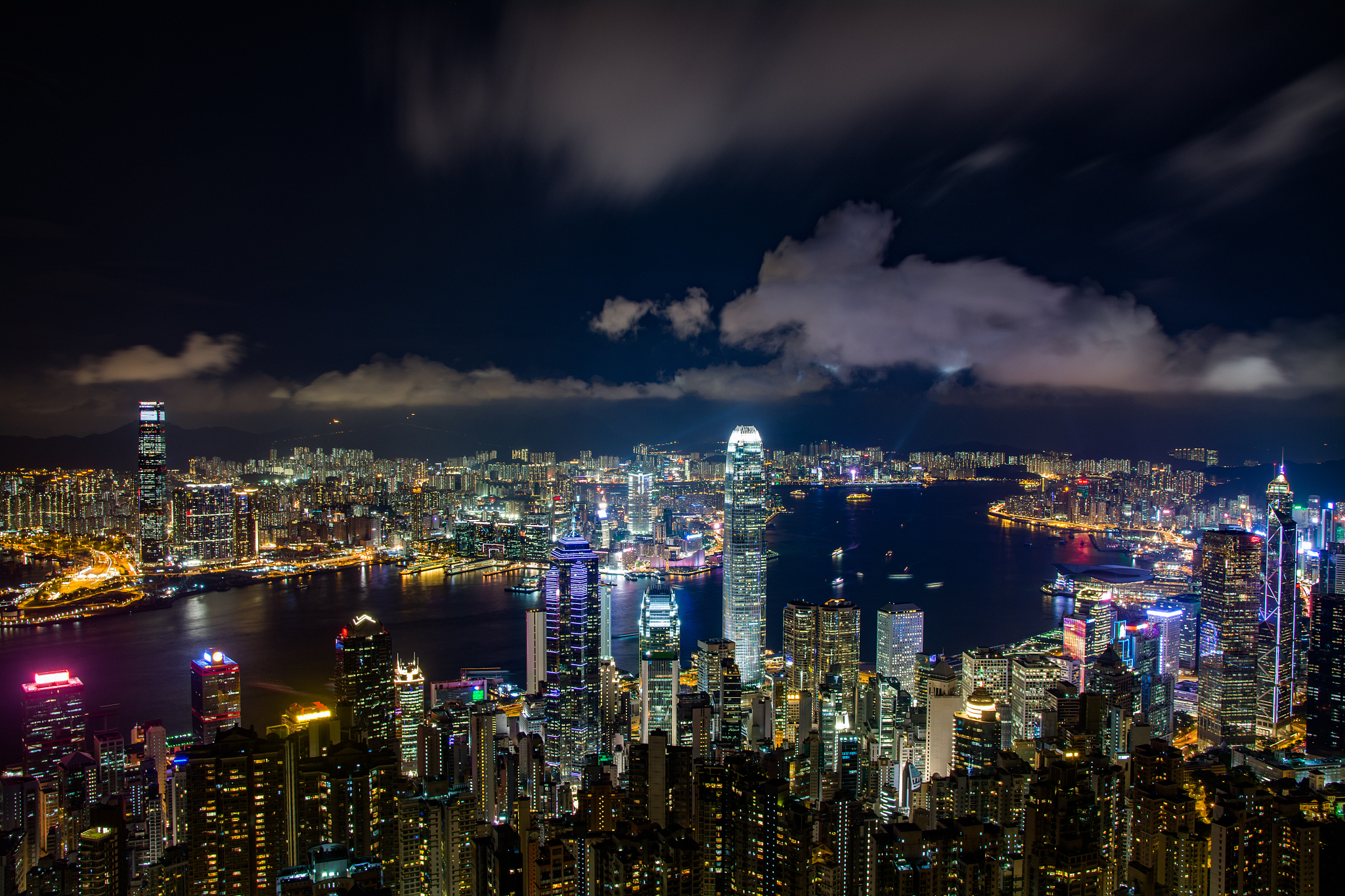 hong kong building at night - view from condo