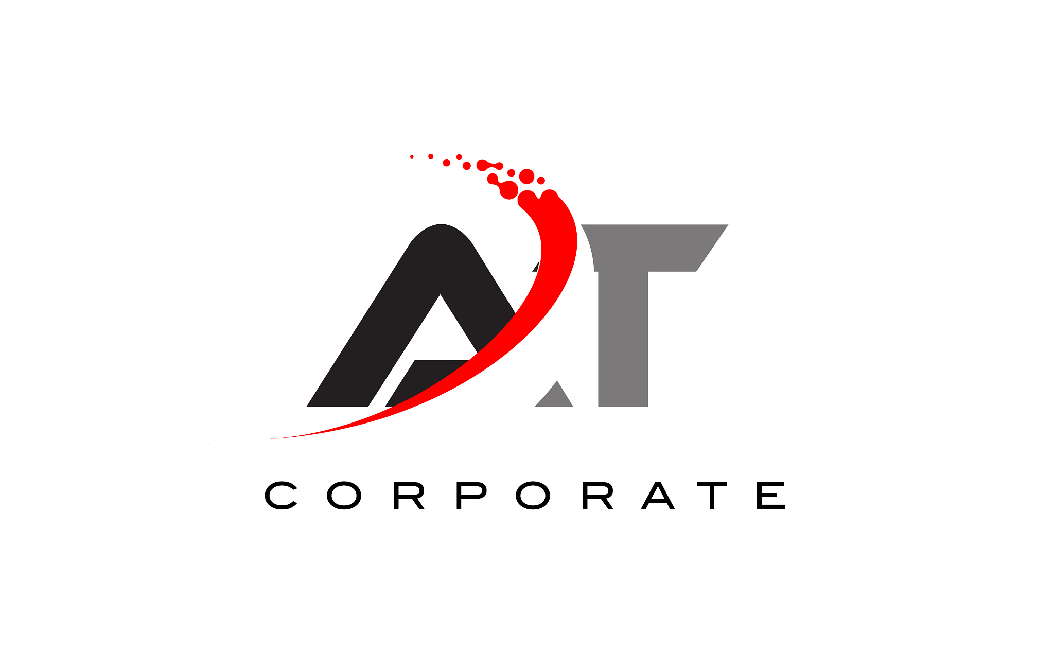 at modern letter logo design with swoosh