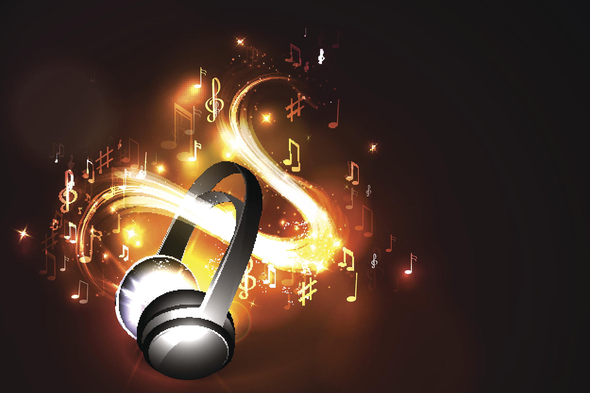 abstract music background headphones