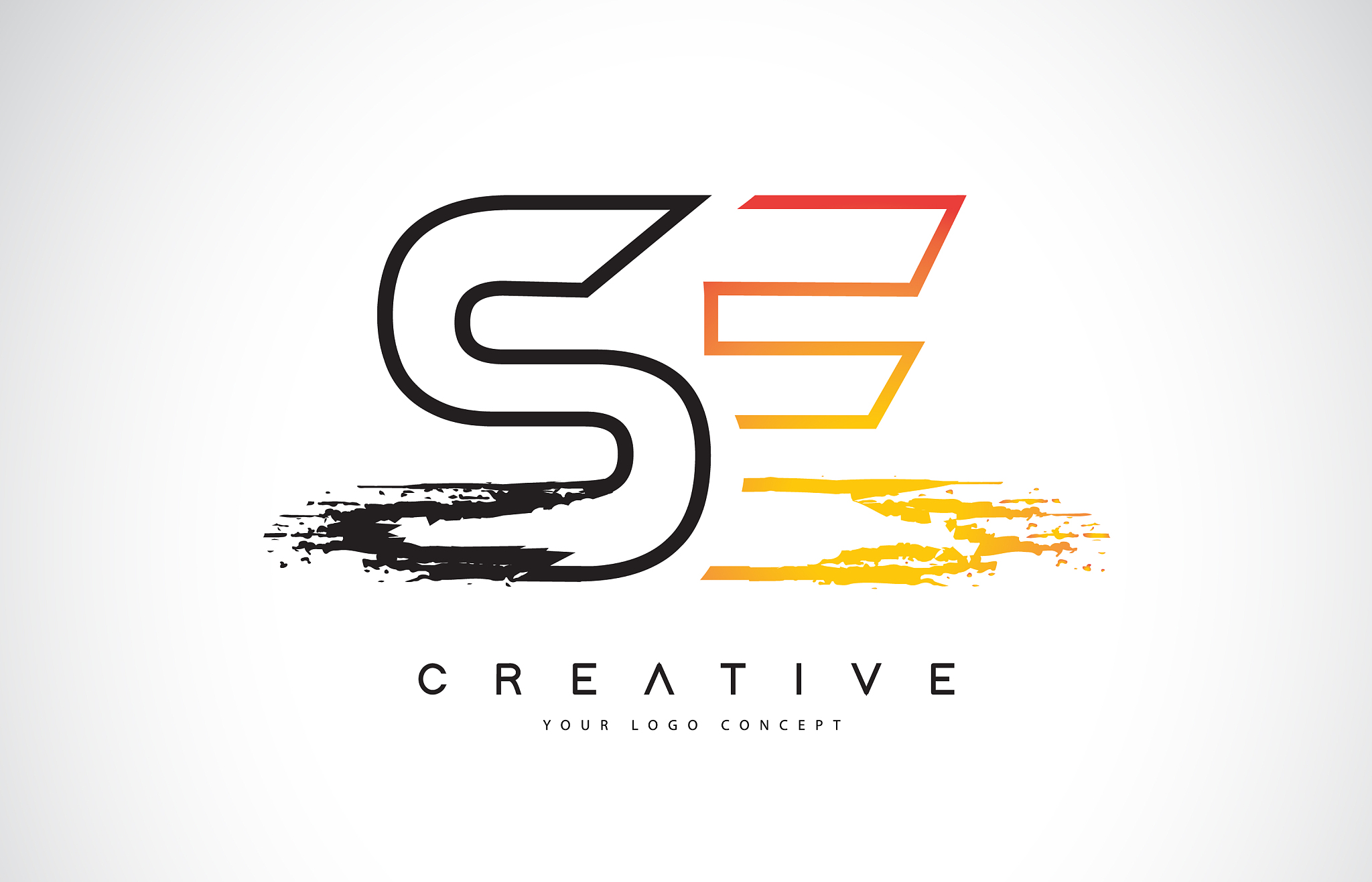 se creative modern logo design with orange and