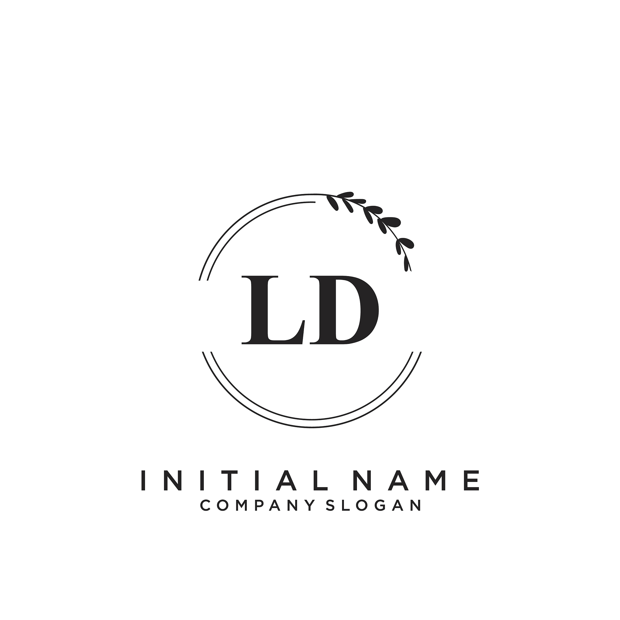 ld initial handwriting logo design