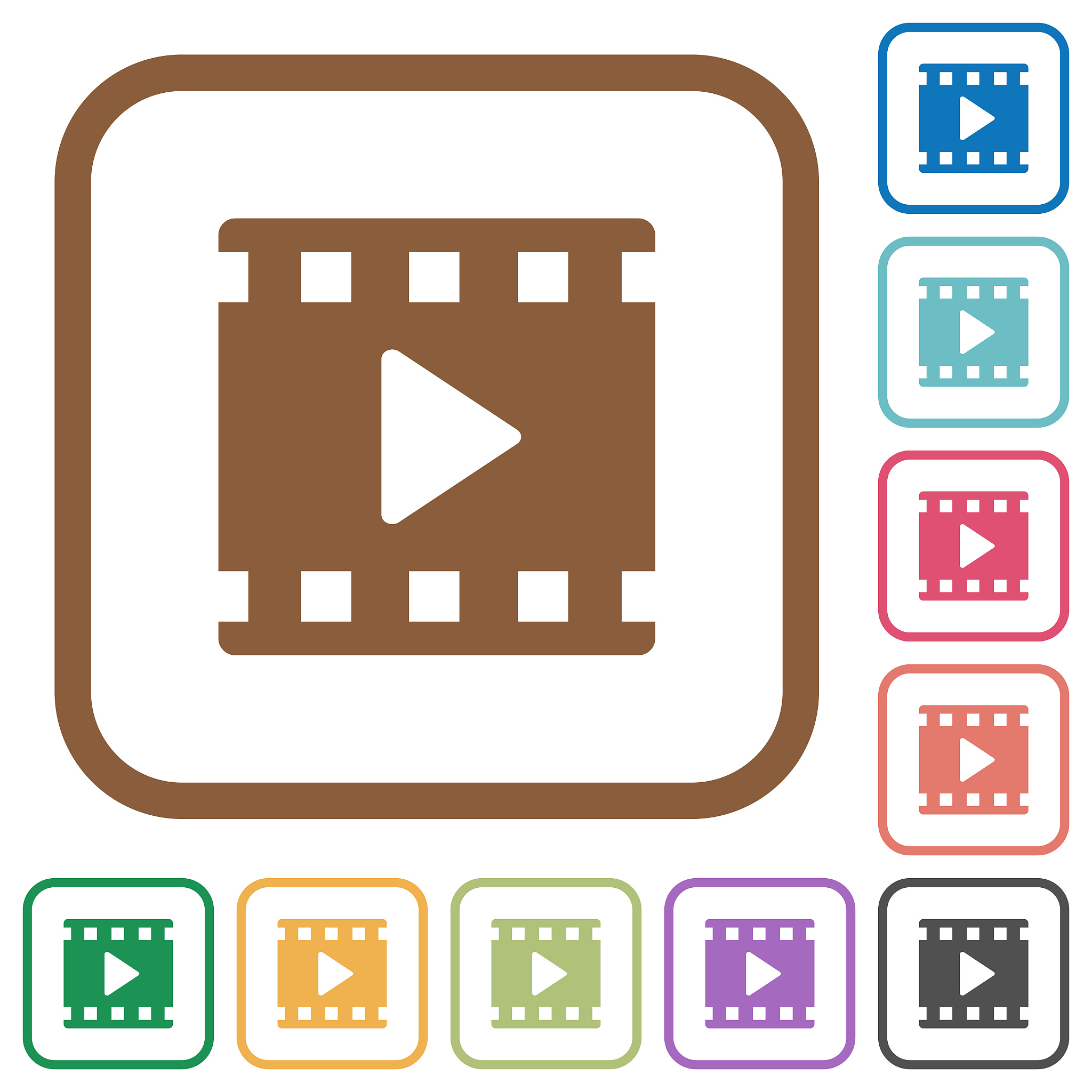 movie play simple icons