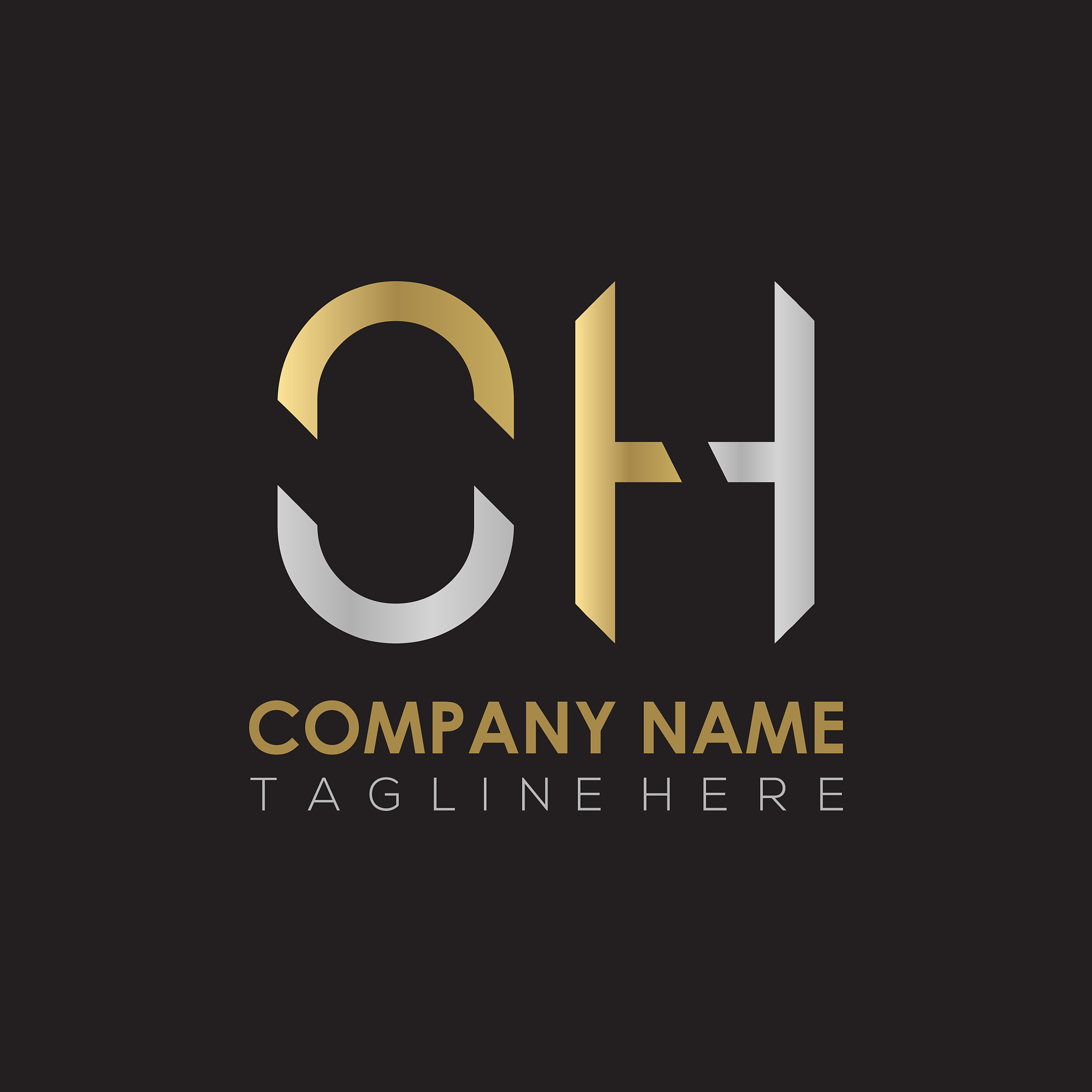 initial simple letter oh logo design template