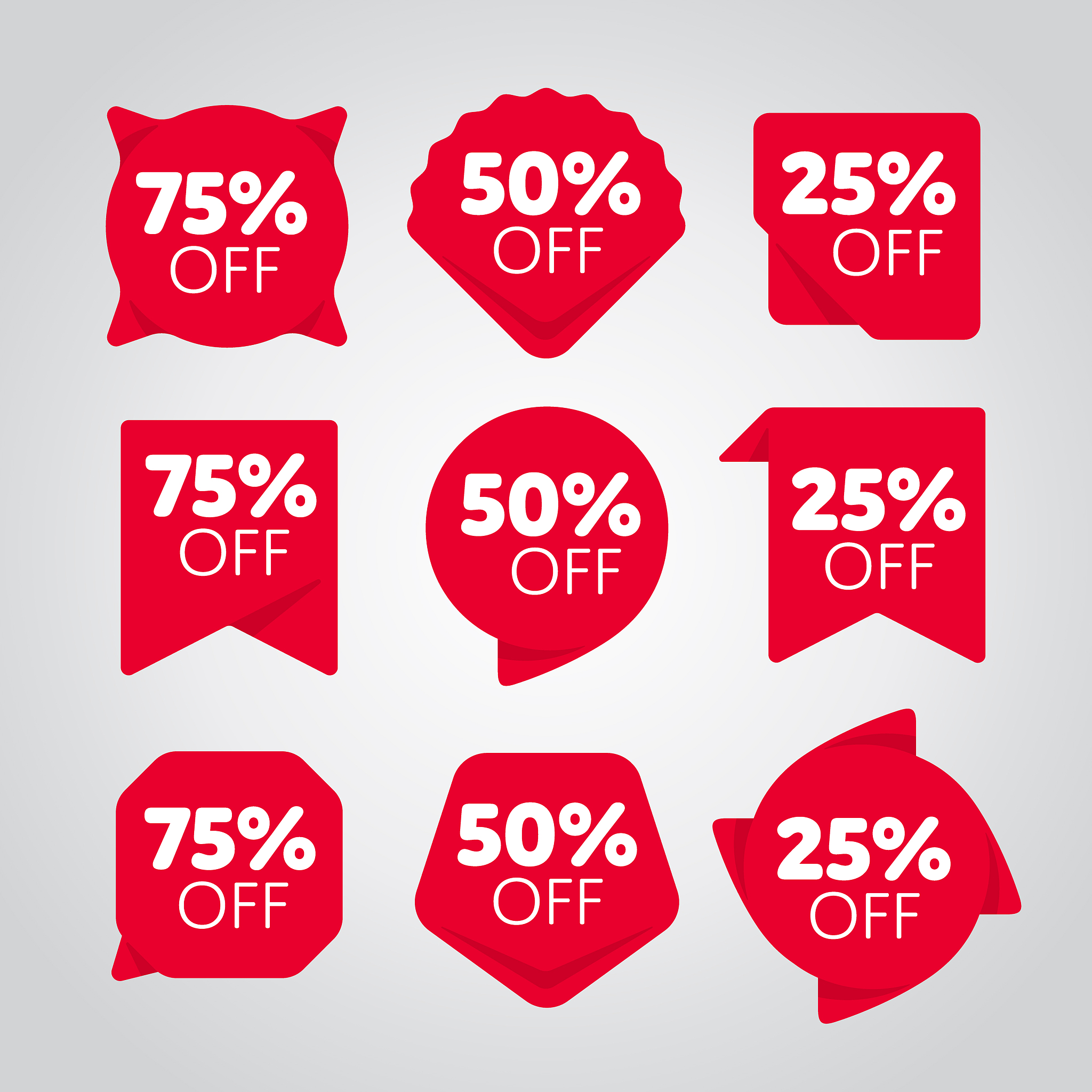 special offer sale tag discount proposition set