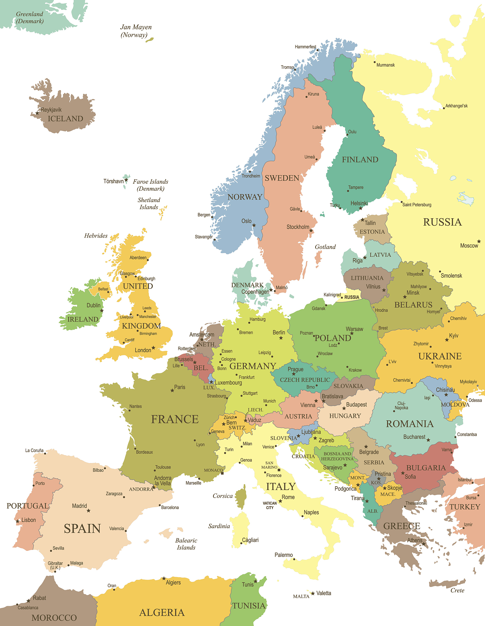 europe map - illustration