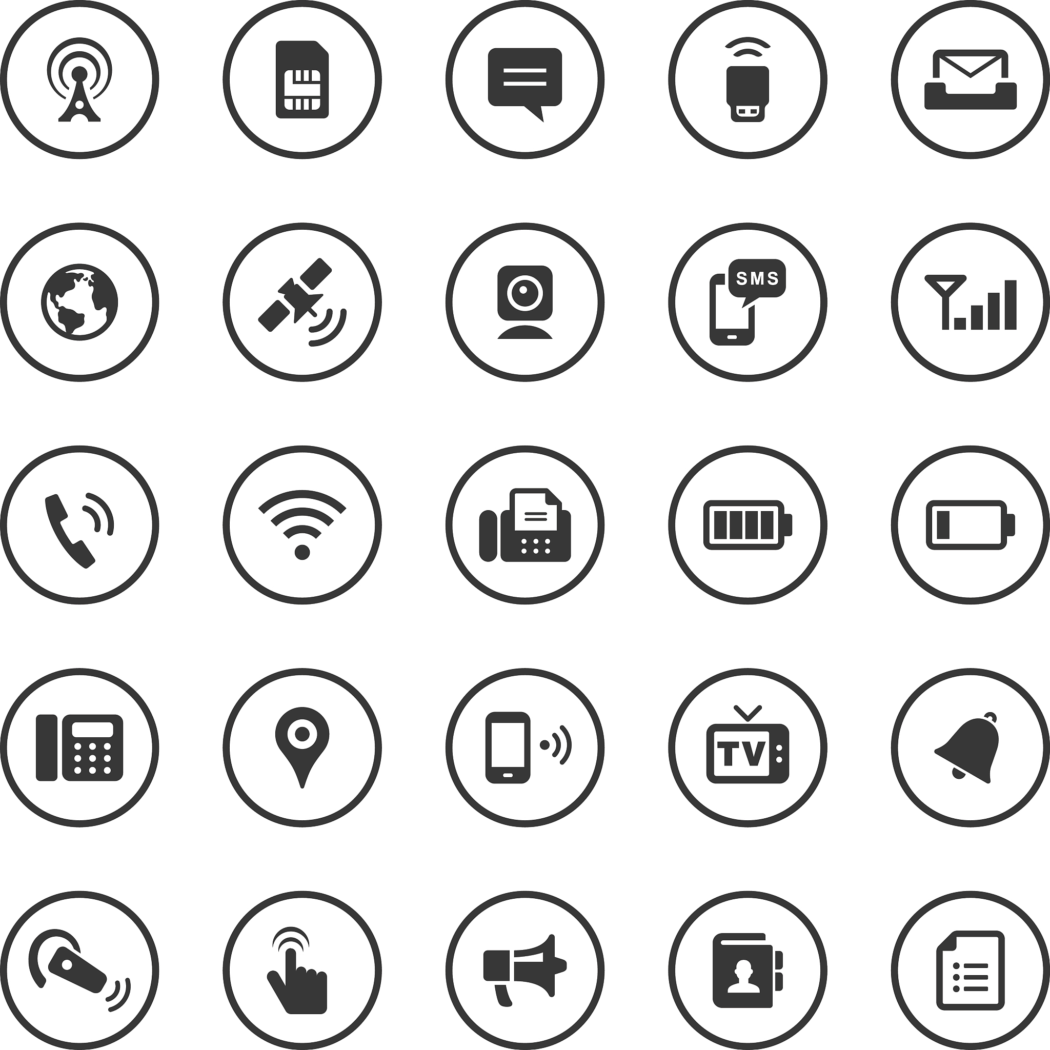 circle icons set | communication