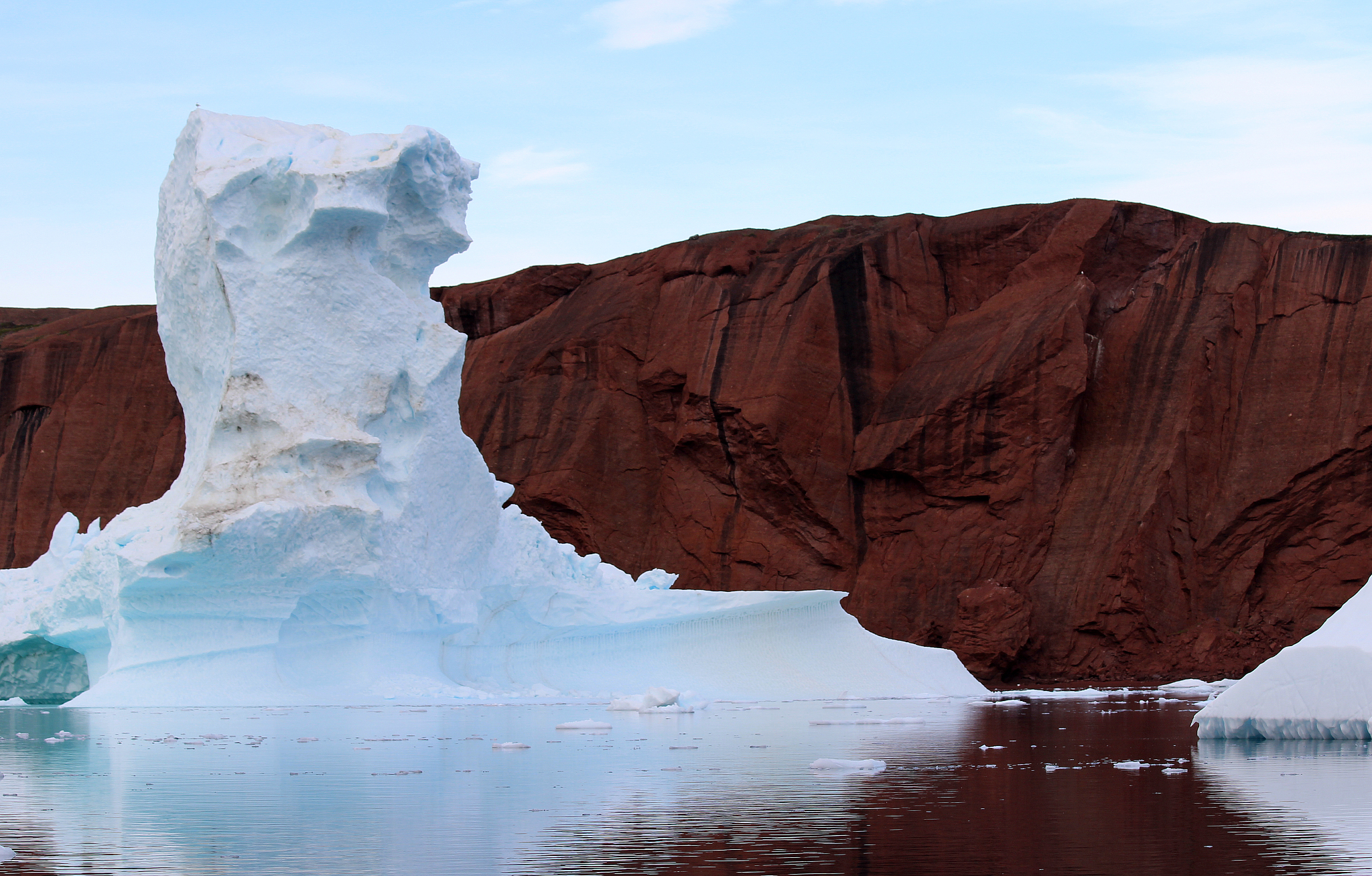 floating icebergs, greenland.