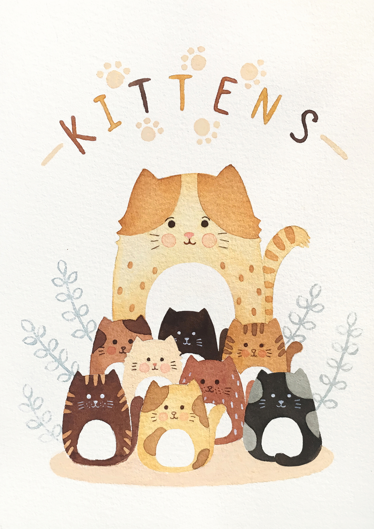 可爱小猫插画 - 免费下载