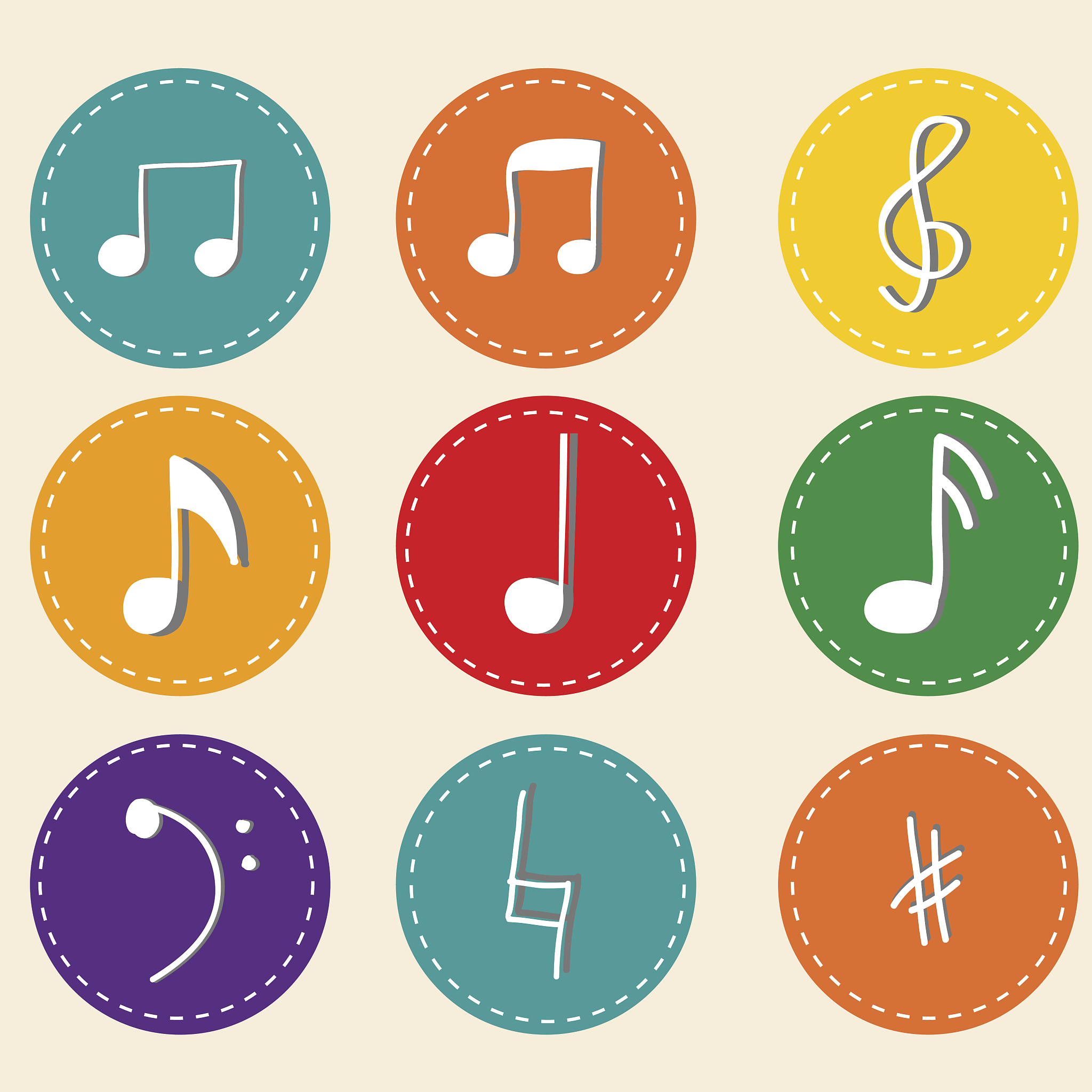 note music icon set