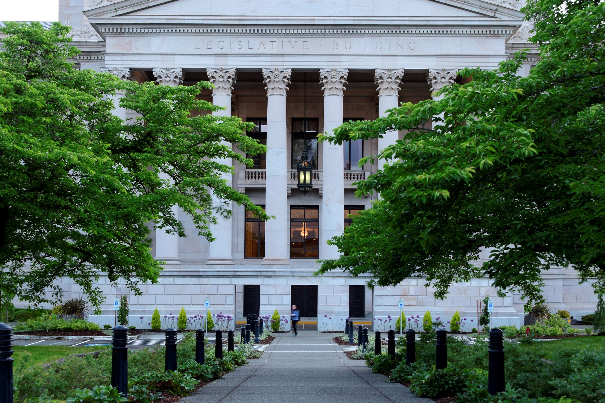 facade of sandstone government building