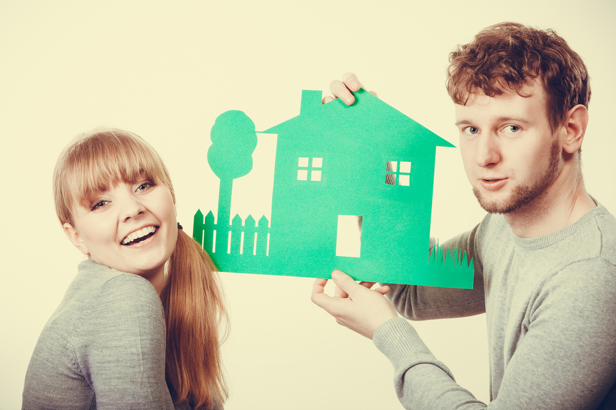 cheerful pair celebrating their future.