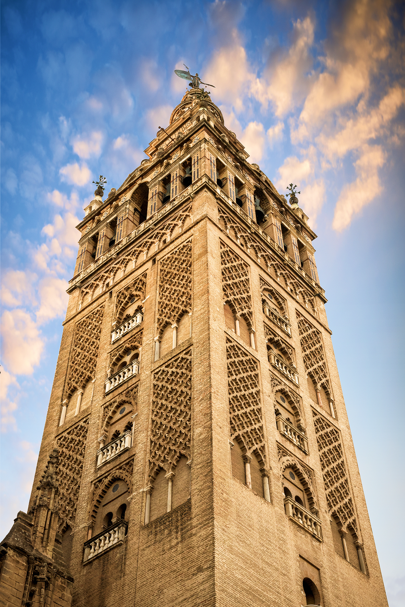 the giralda, bell tower of the cathedral of seville in seville, 
