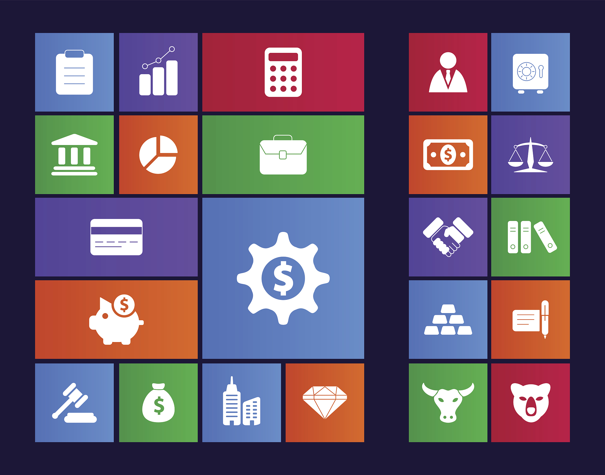 business and finance - metro style icon set
