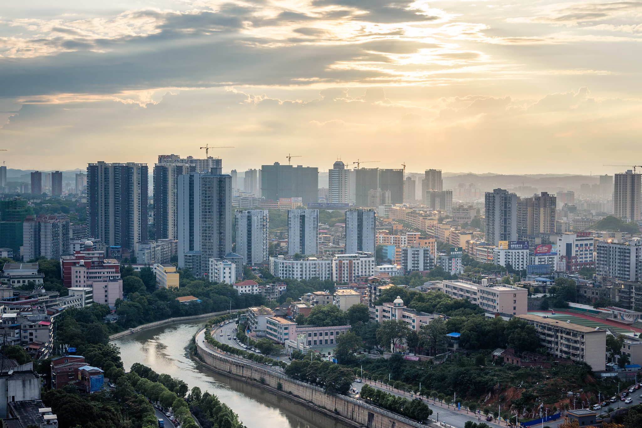 中国湖南省邵阳市的城市景观