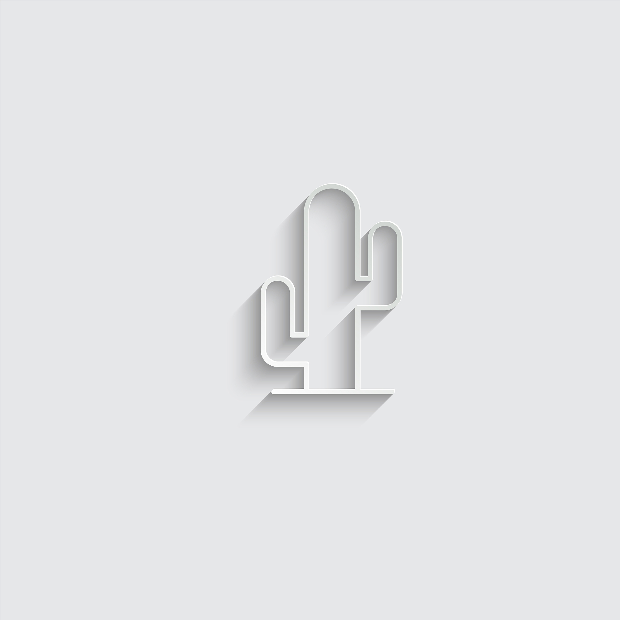 paper cactus icon - black sign