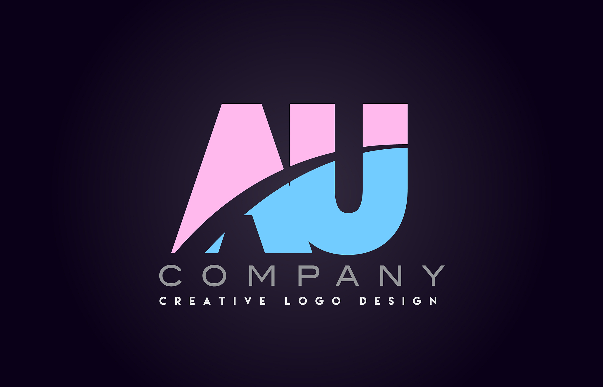au alphabet letter join joined letter logo design