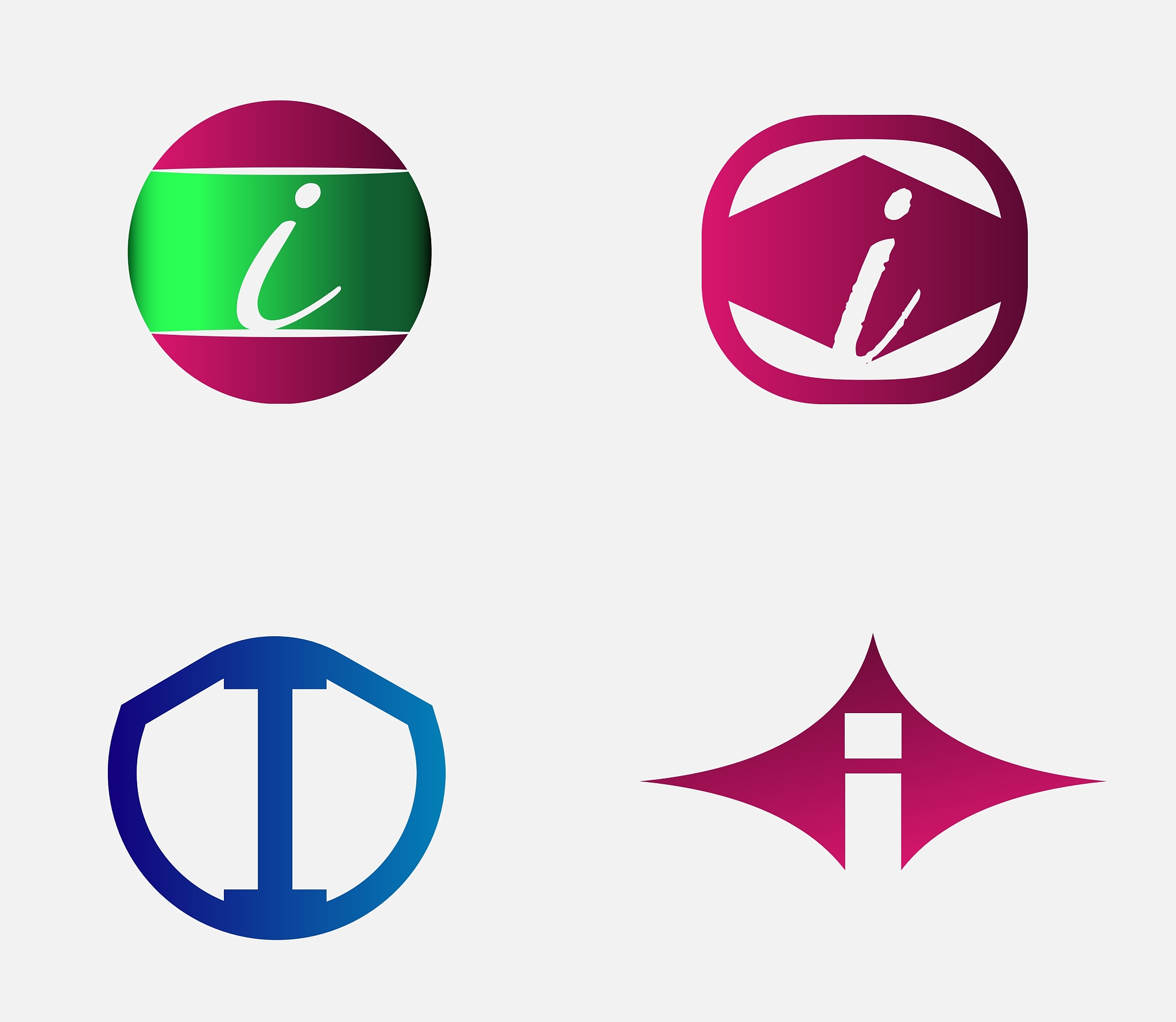 set of letter i logo icons design template element