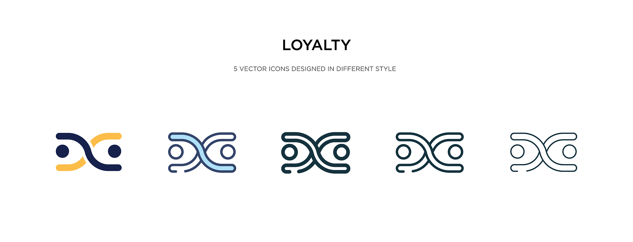 loyalty icon in different style two colored and