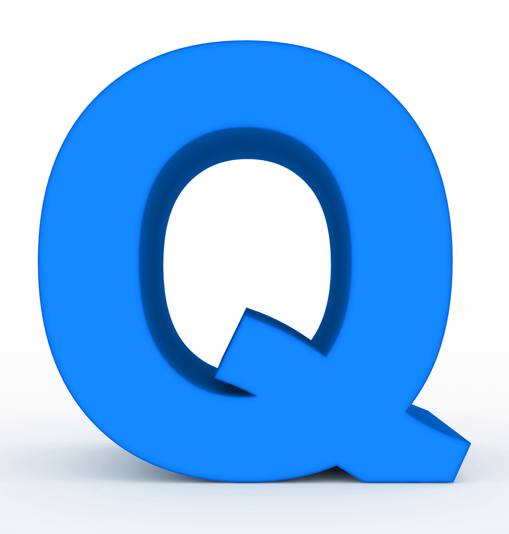 letter q 3d blue isolated on white