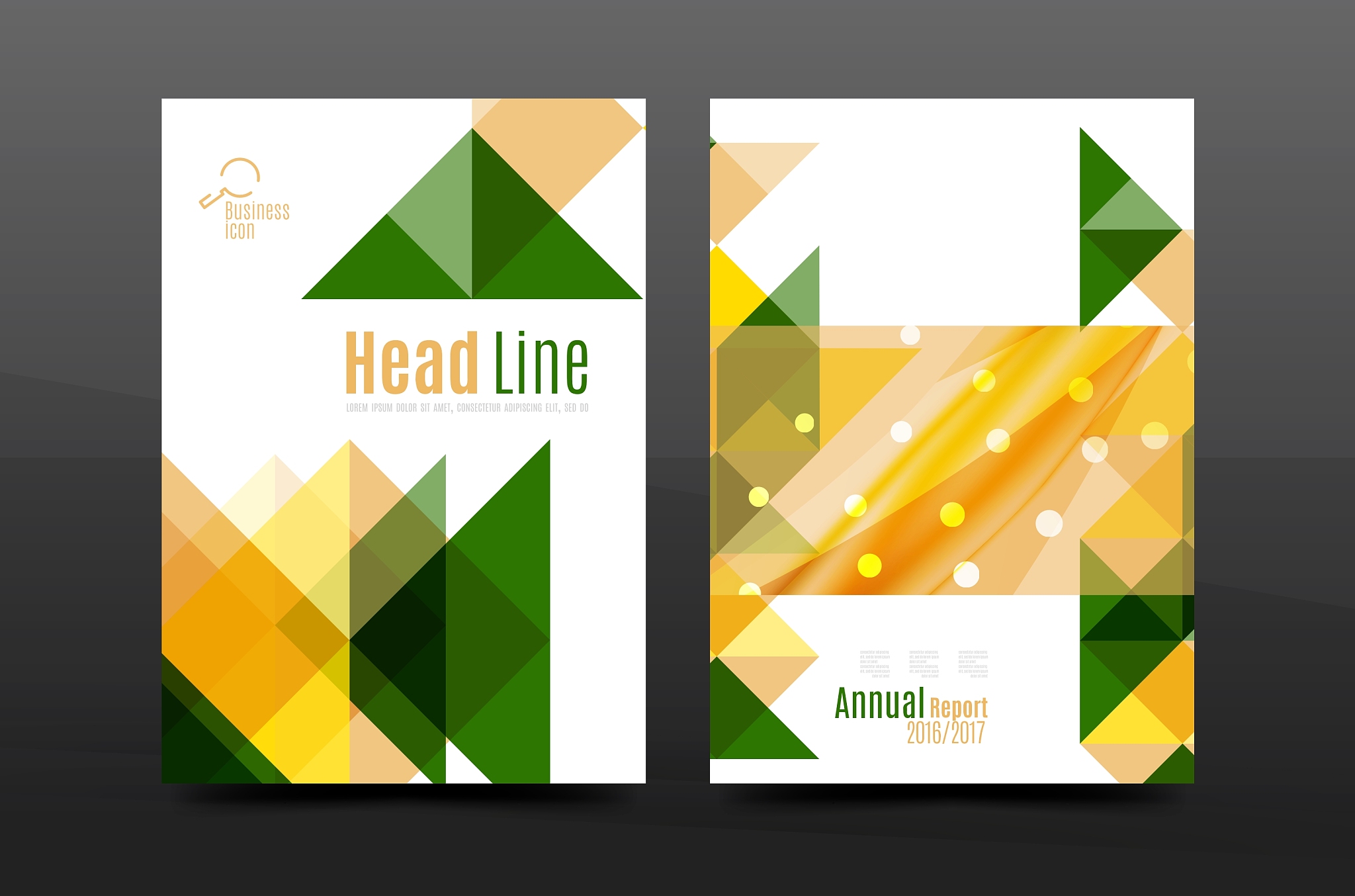 colorful geometry design annual report a4 cover