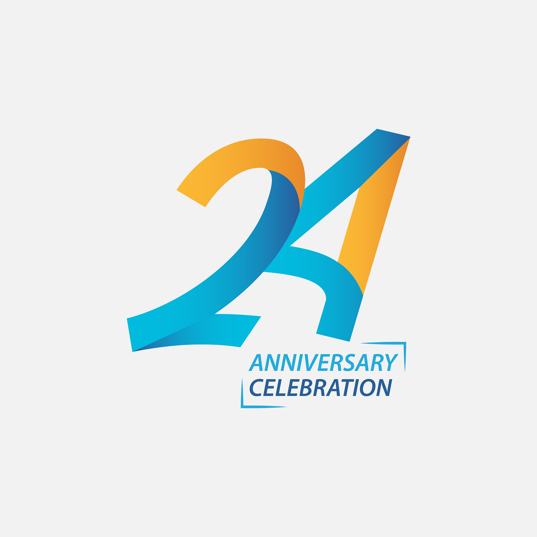 24 year anniversary celebration template design