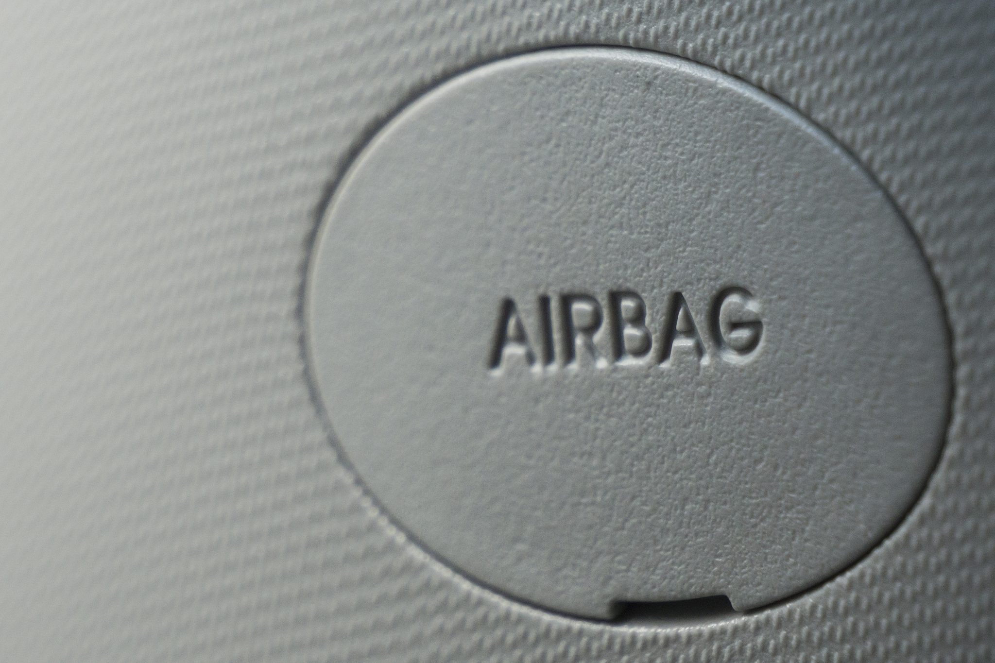airbag sign in car , close up shot.