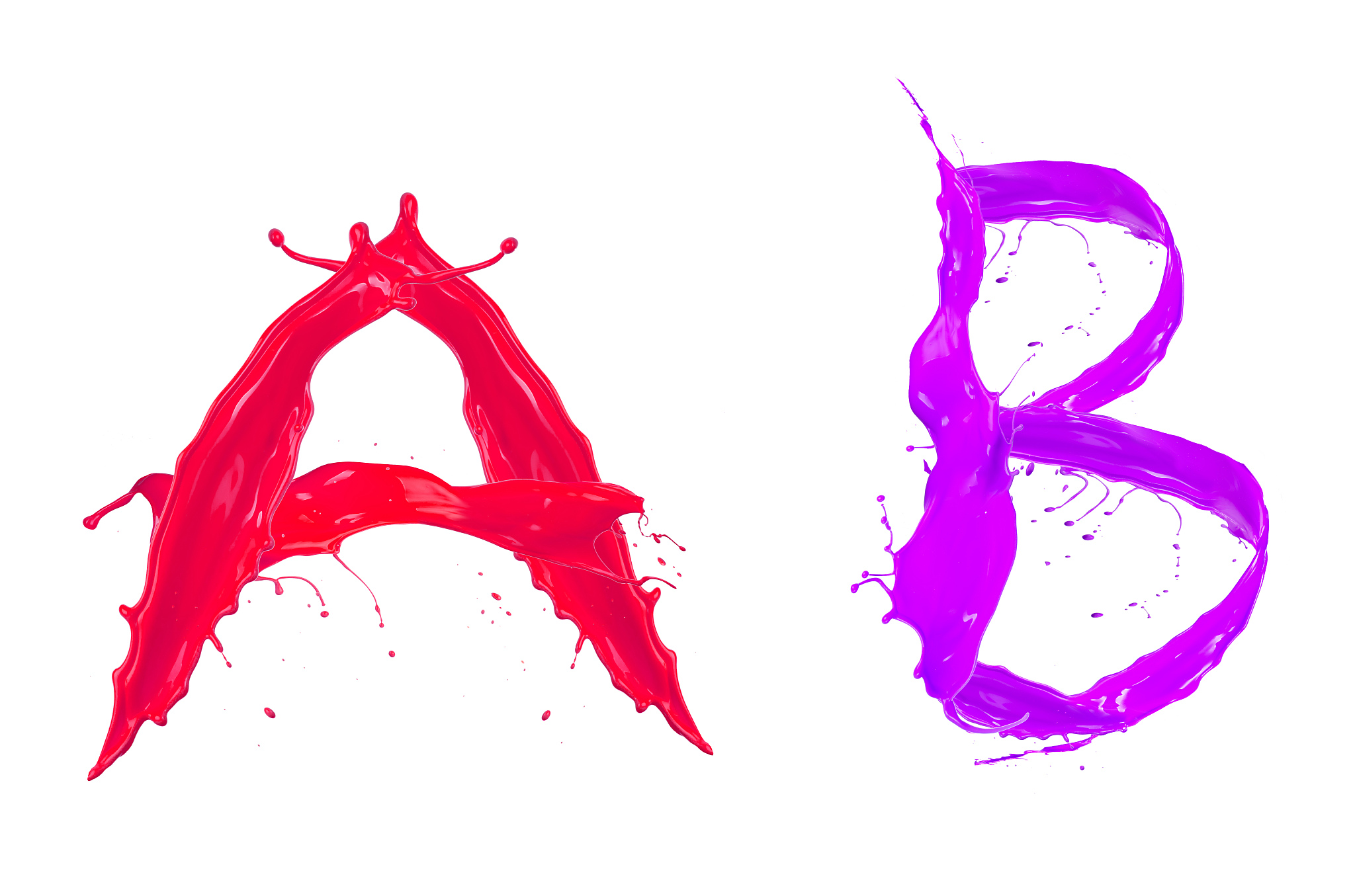 colored liquid alphabet