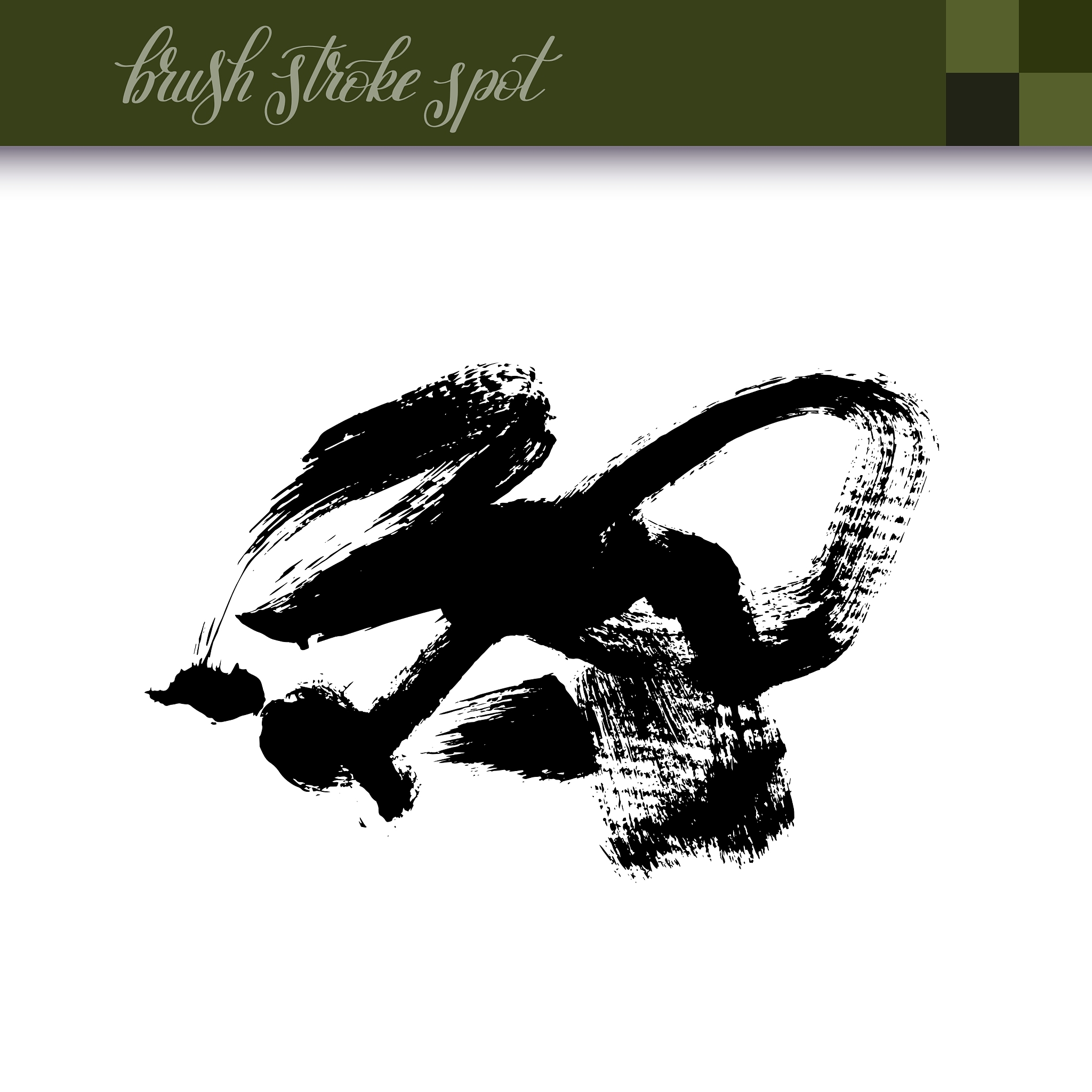 abstract black ink hand drawing brush strokes spot