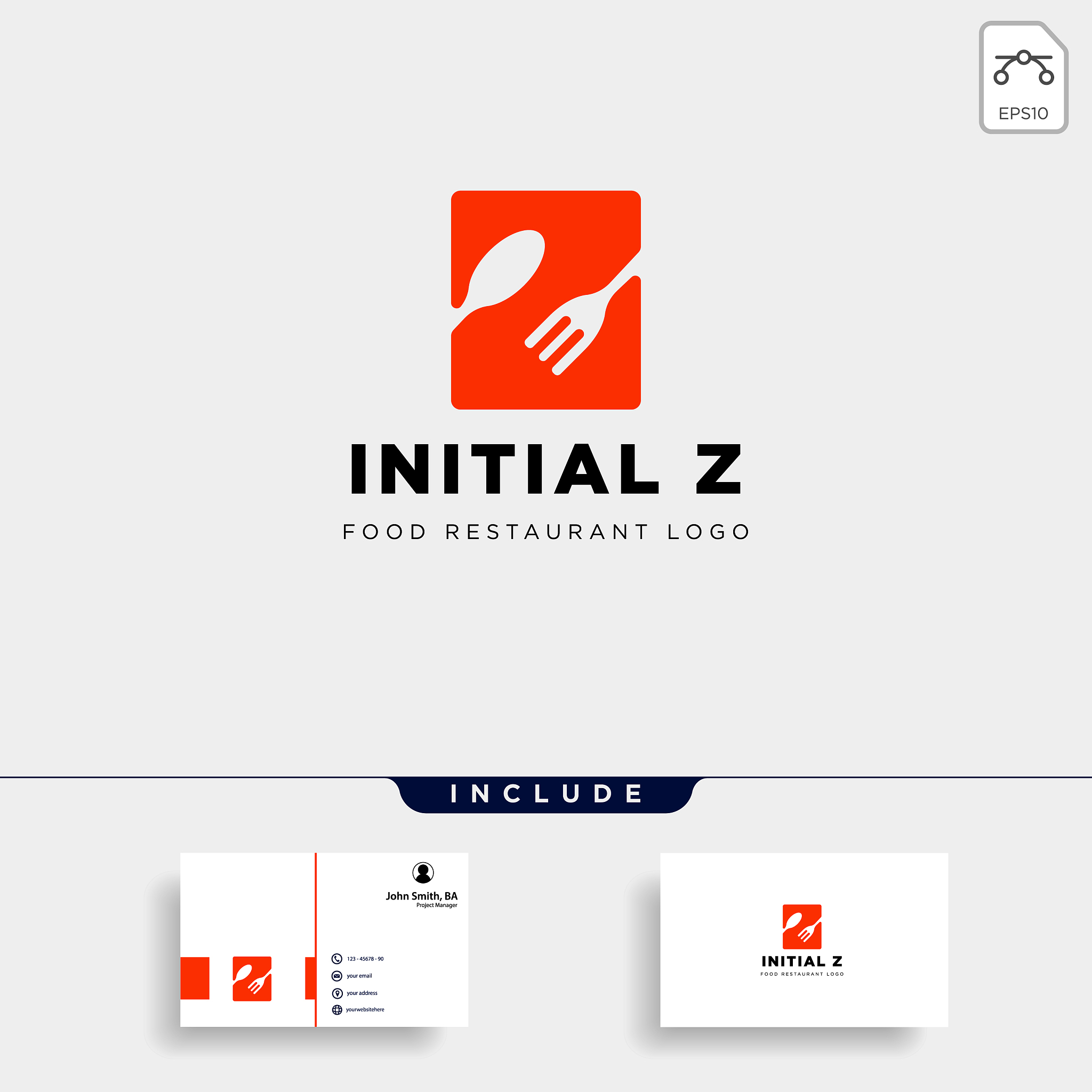 initial z food equipment simple logo template