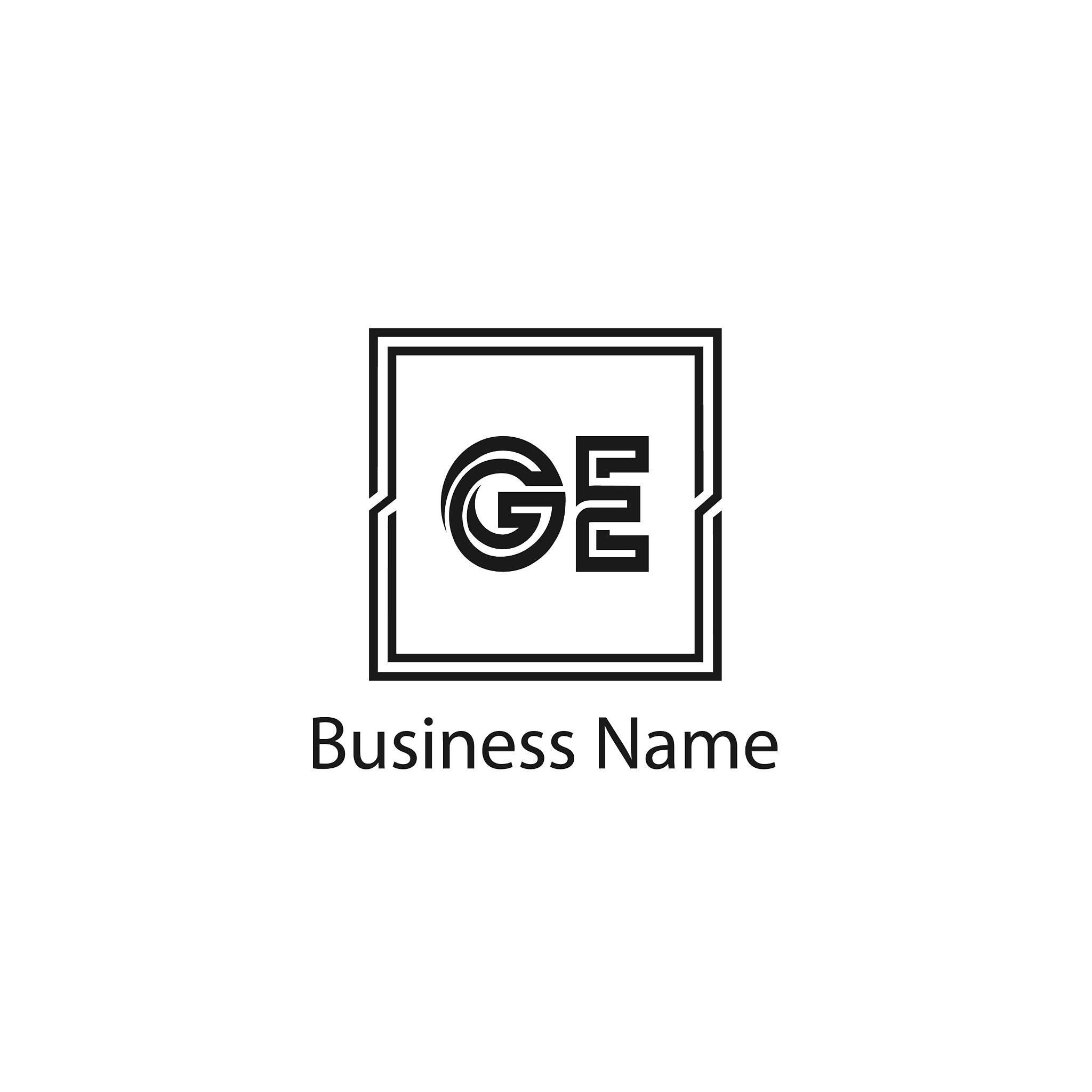 initial letter ge logo template design