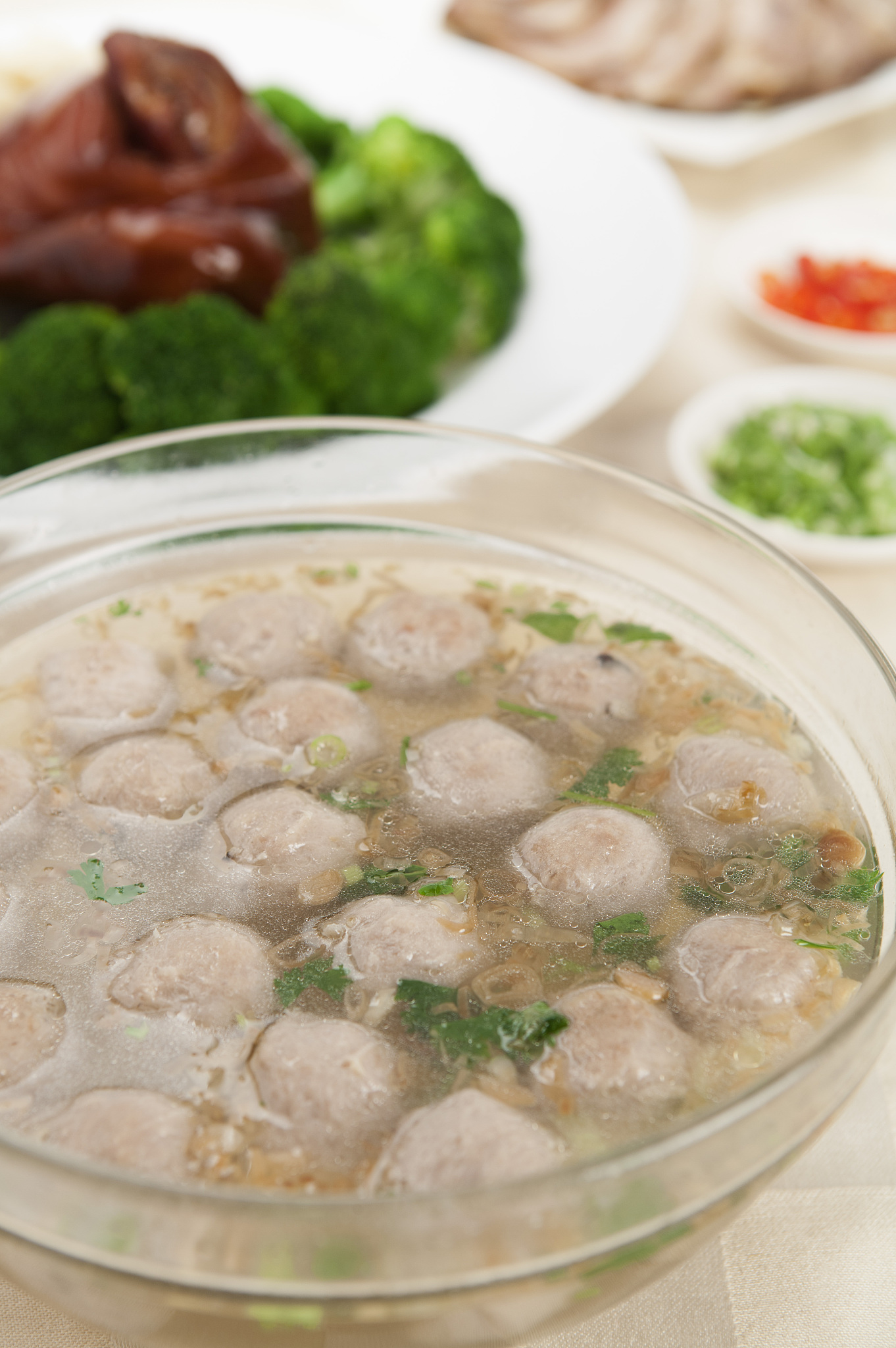 食物,肉丸,汤,