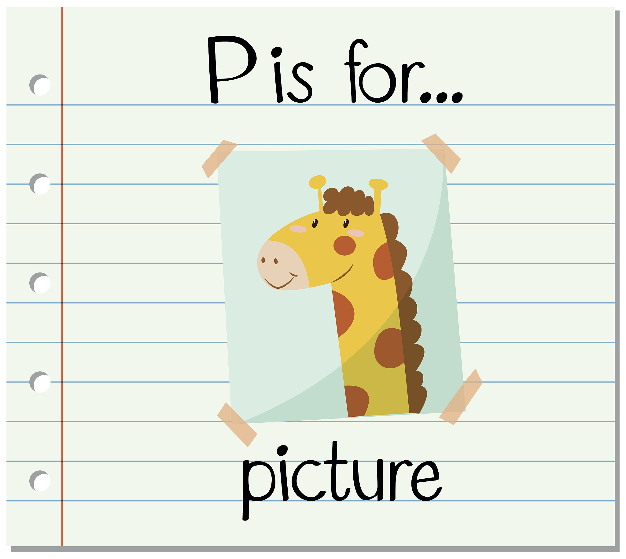 flashcard letter p is for picture