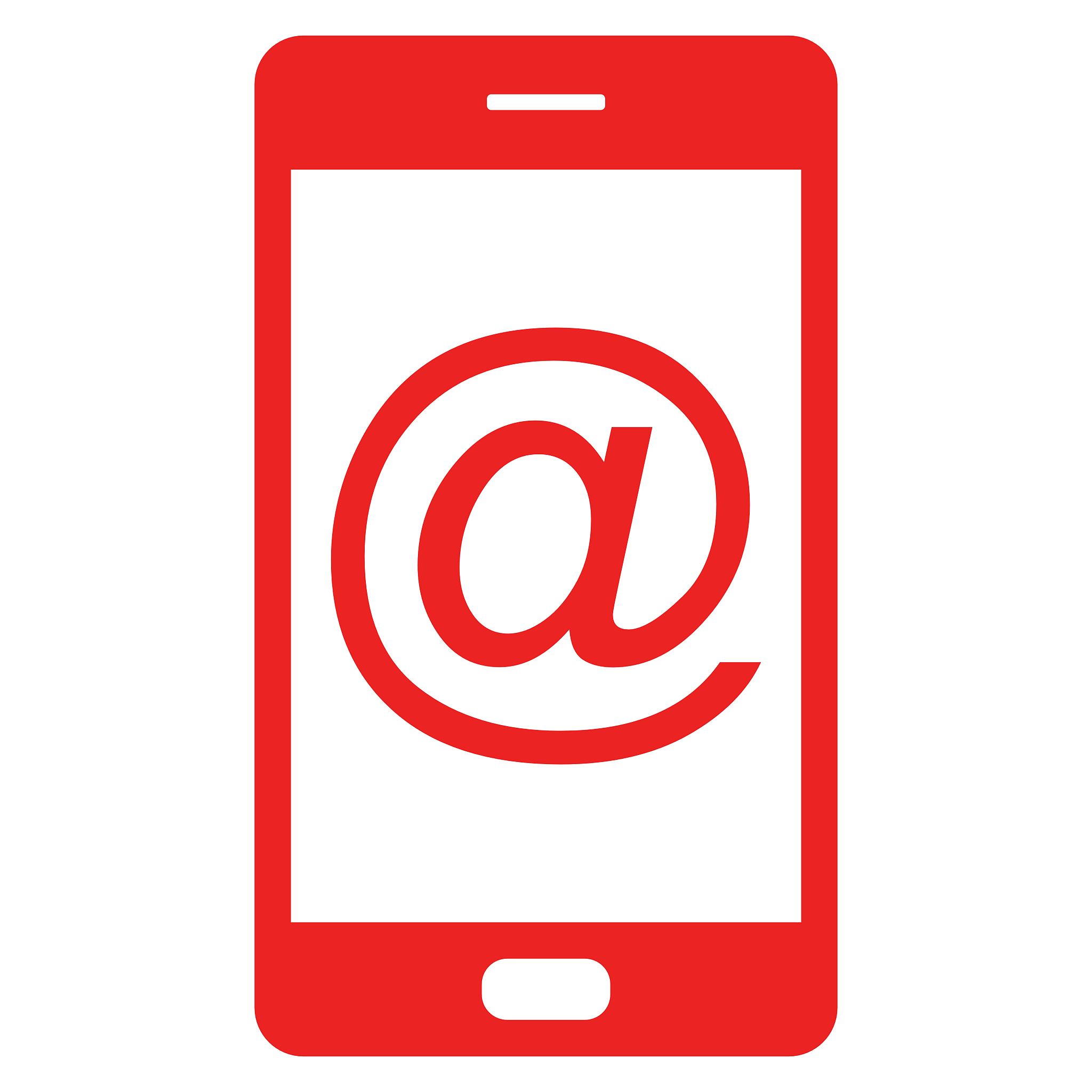 e-mail symbol and smartphone