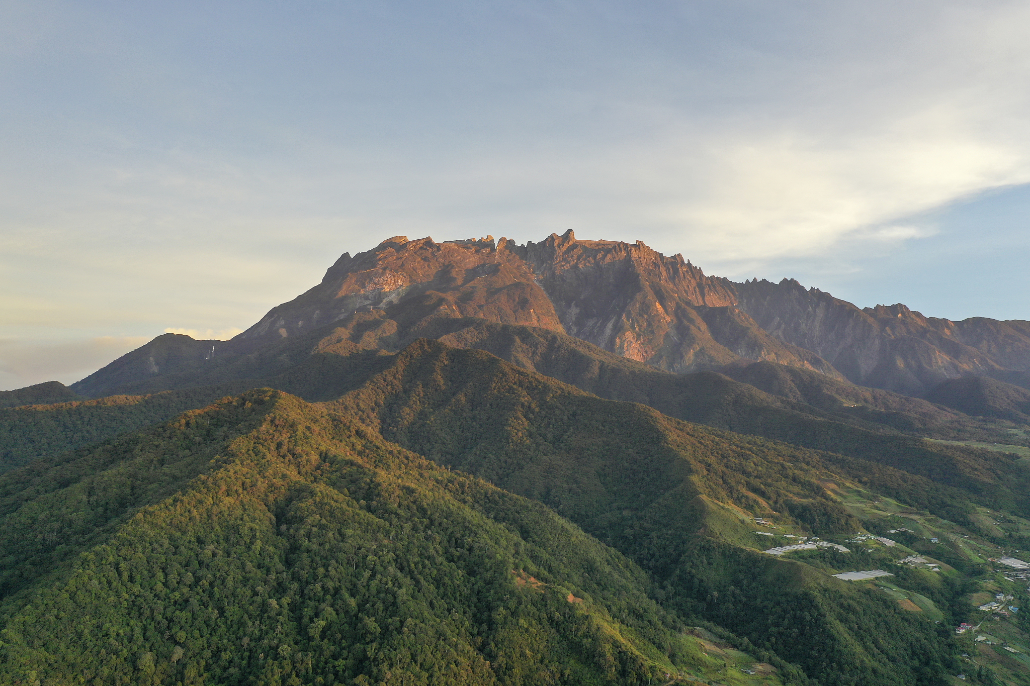 morning light at mt kinabalu sabah borneo malaysia, asia.
