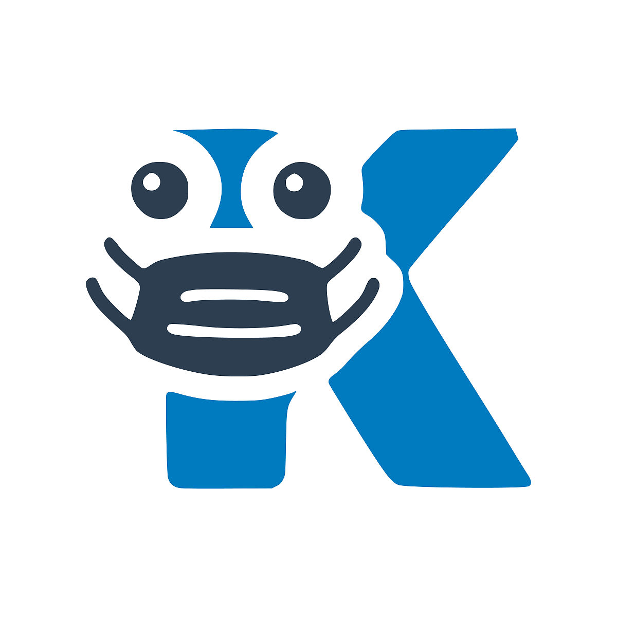 医用口罩上的字母<strong>k</strong>,涂鸦风格的可爱人物