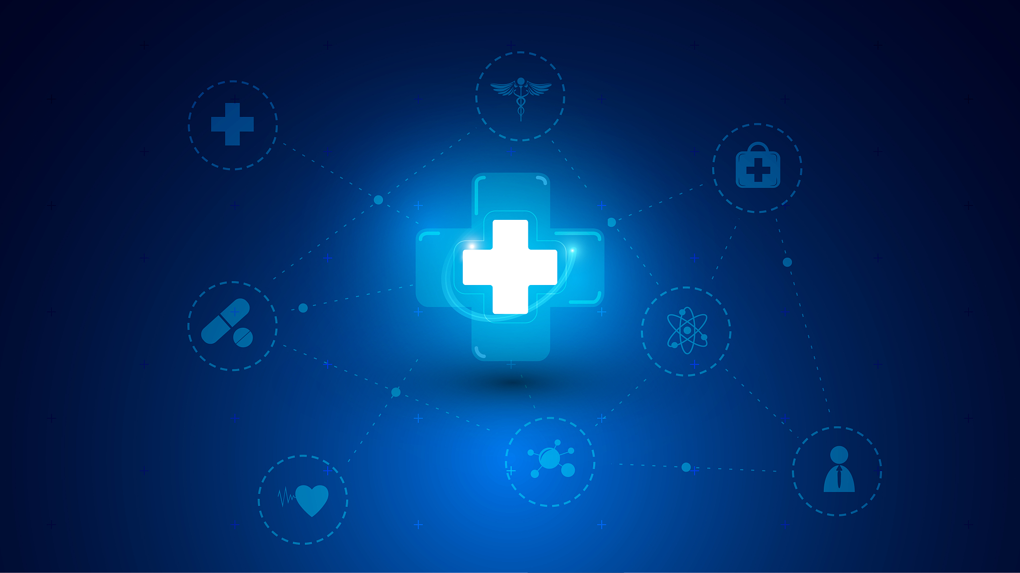 abstract hi tech medical health care services sign design innova