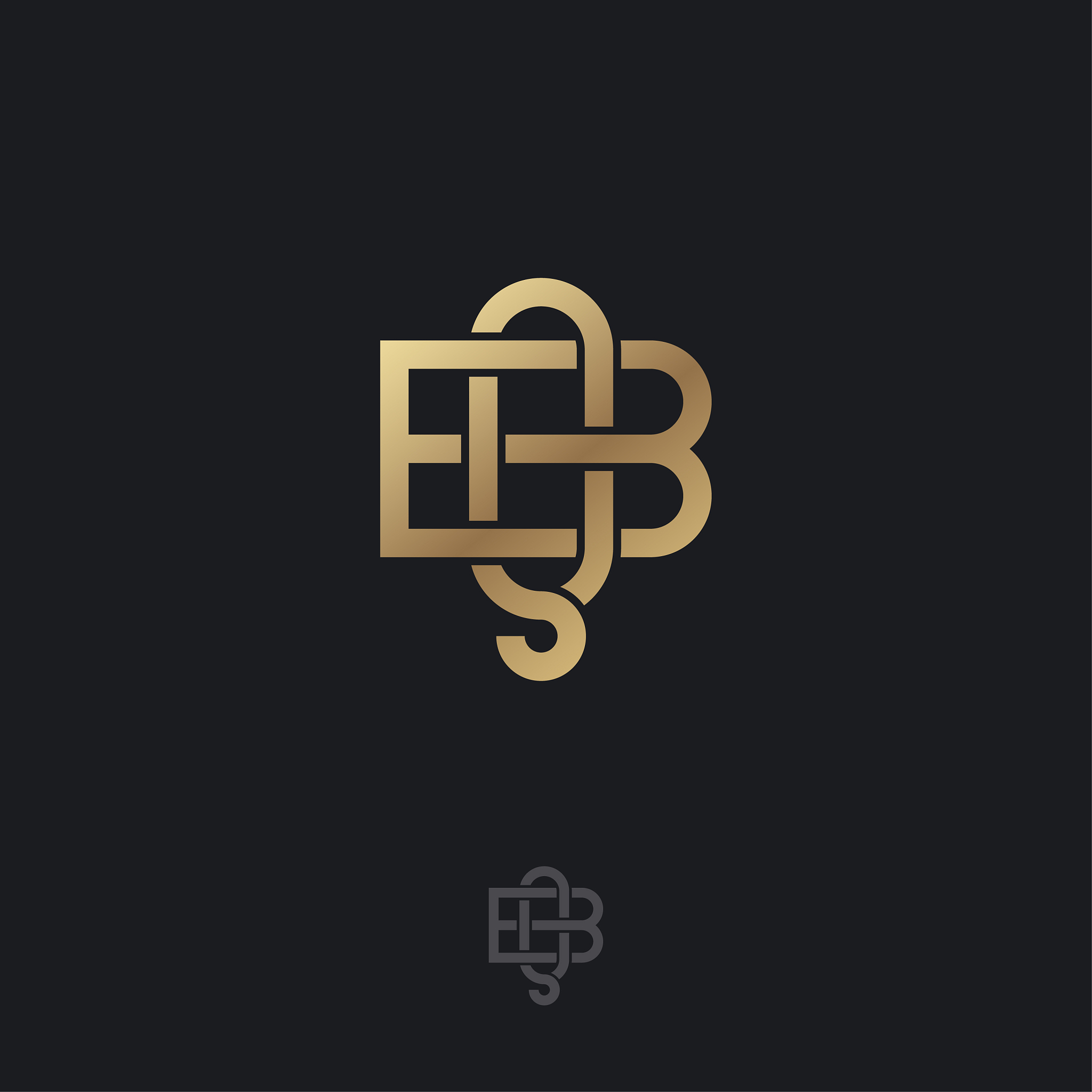 q and b letters monogram consist of inwrought gold
