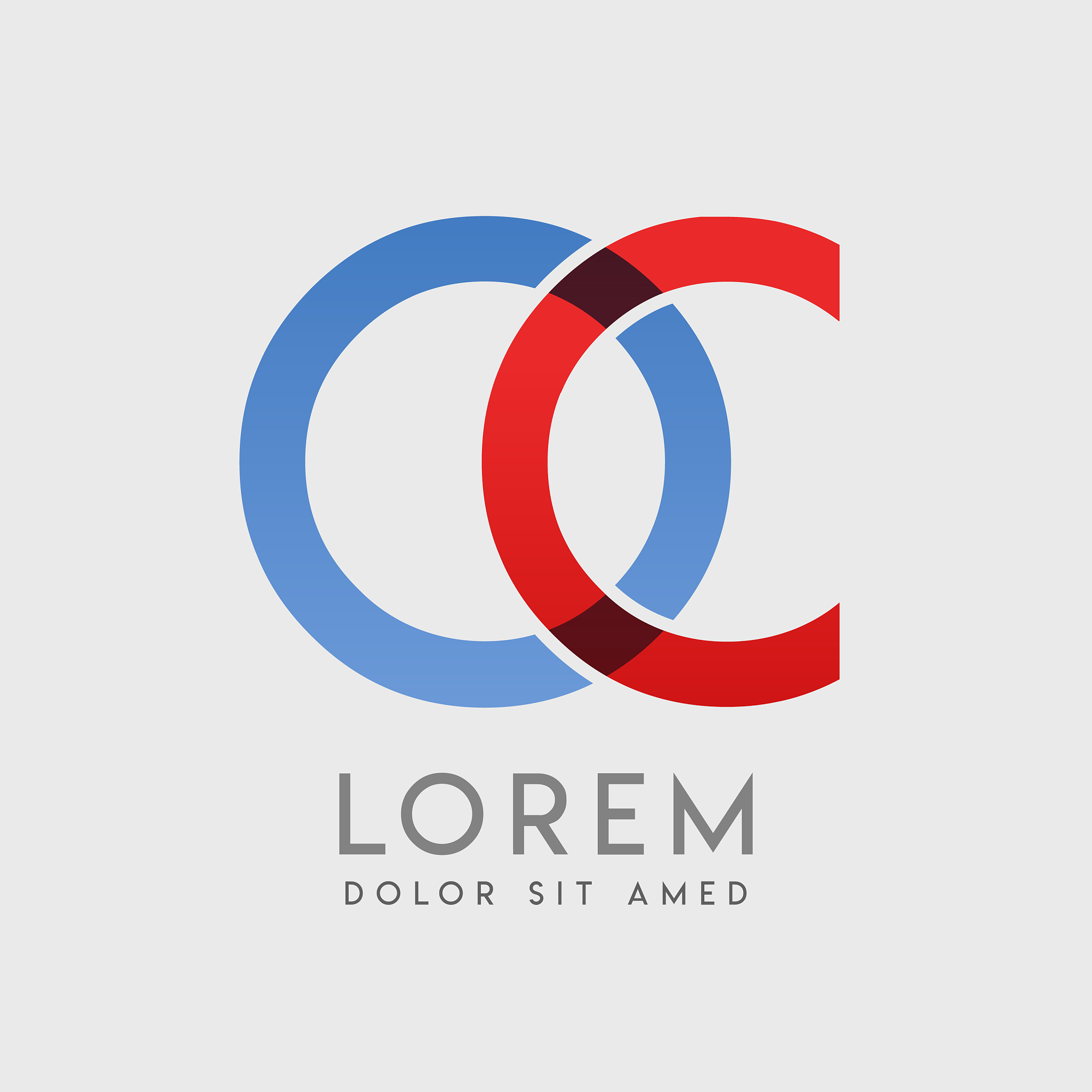 co logo letters with blue and red gradation