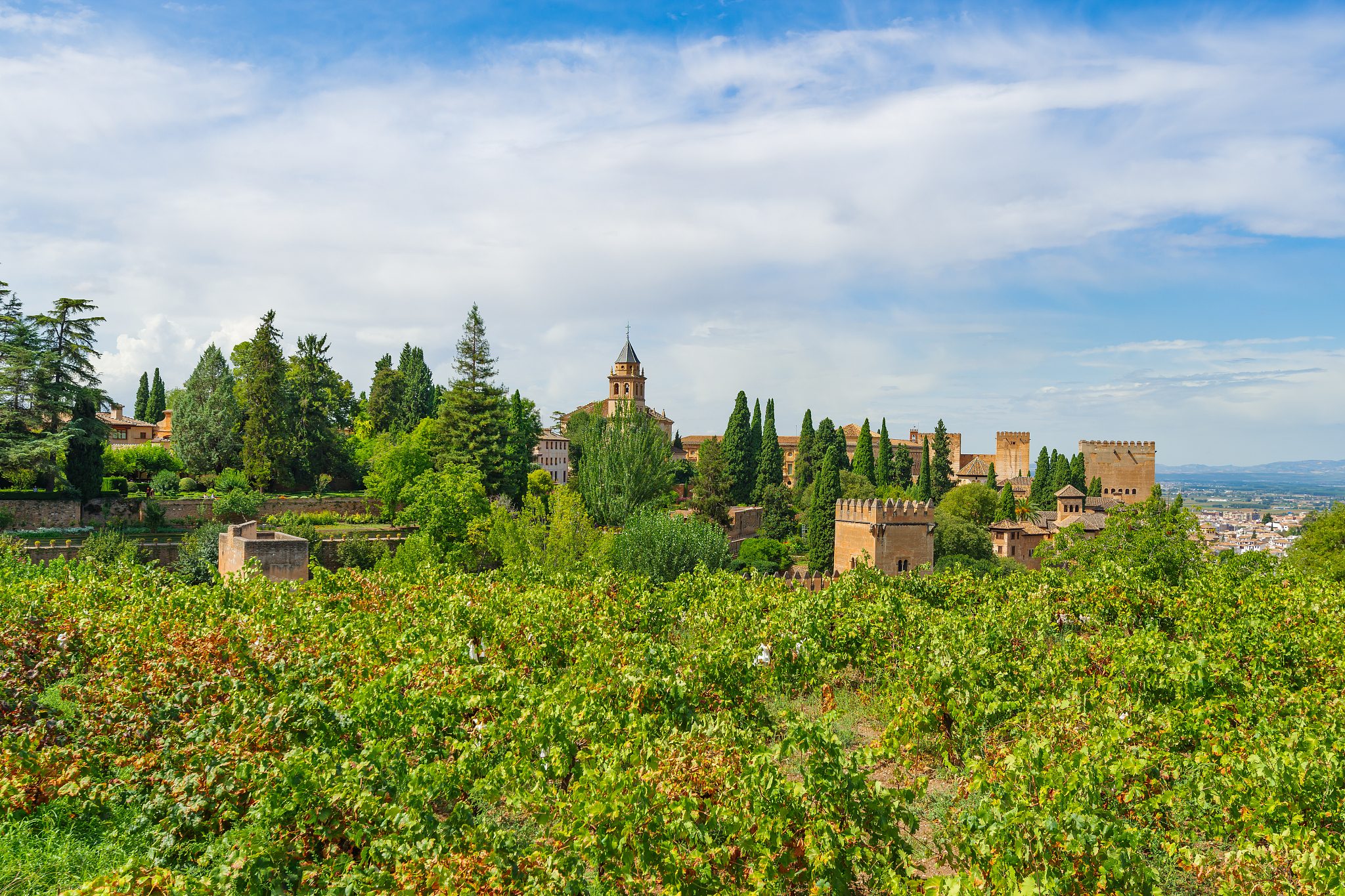 alhambra. a view from the generalife garden. unesco heritage sit