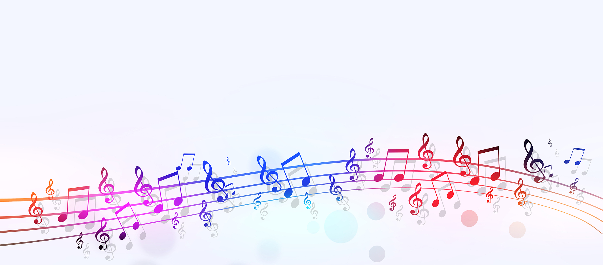 colorful music notes banner