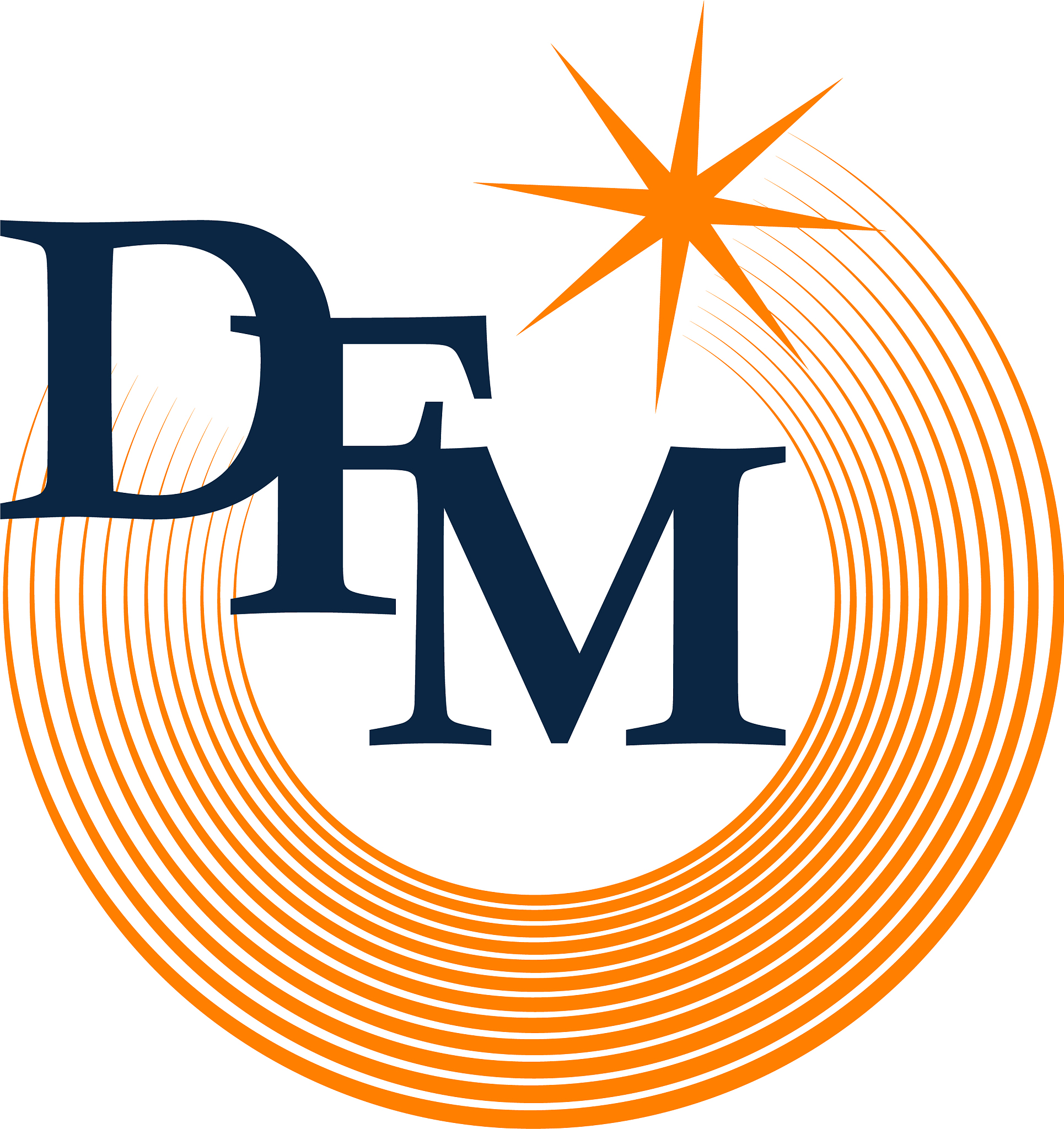 modern logo solution letter d f m