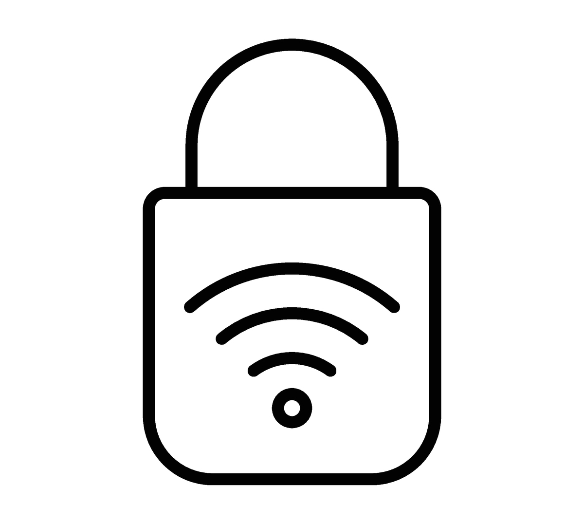 代表现代安全技术的安全无线锁图标