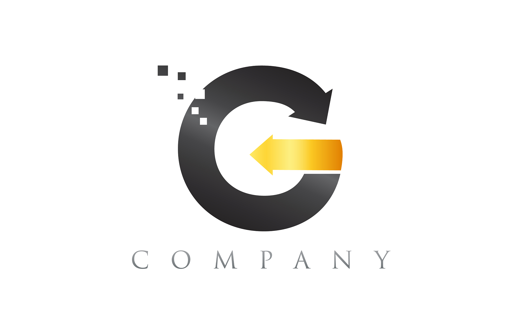g black yellow gold blue alphabet letter logo