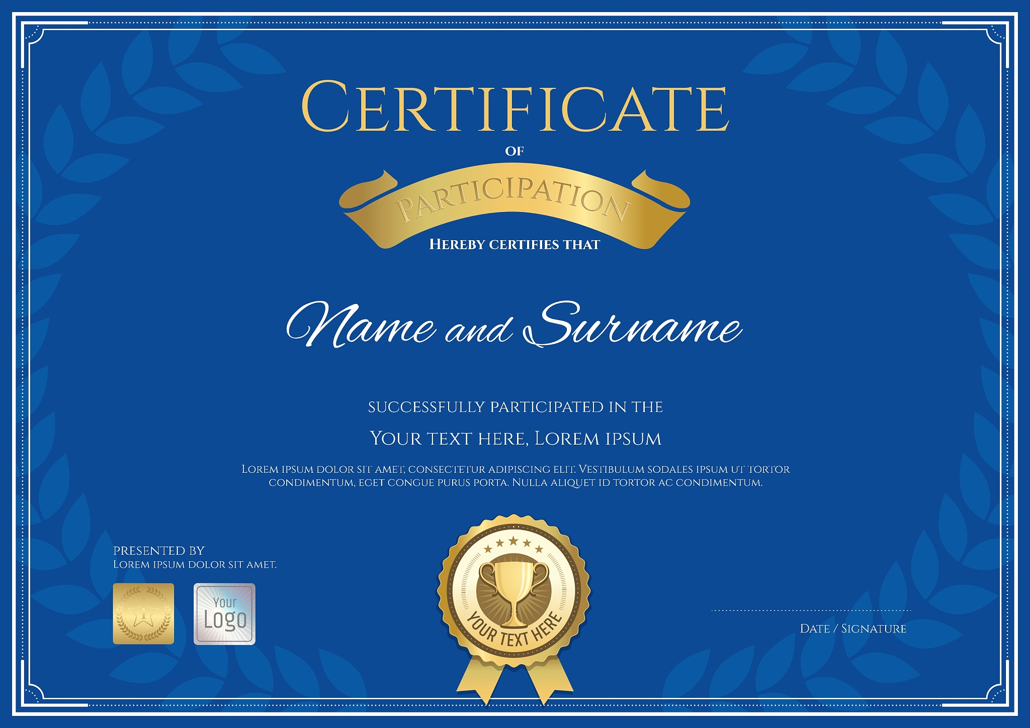 certificate of participation template