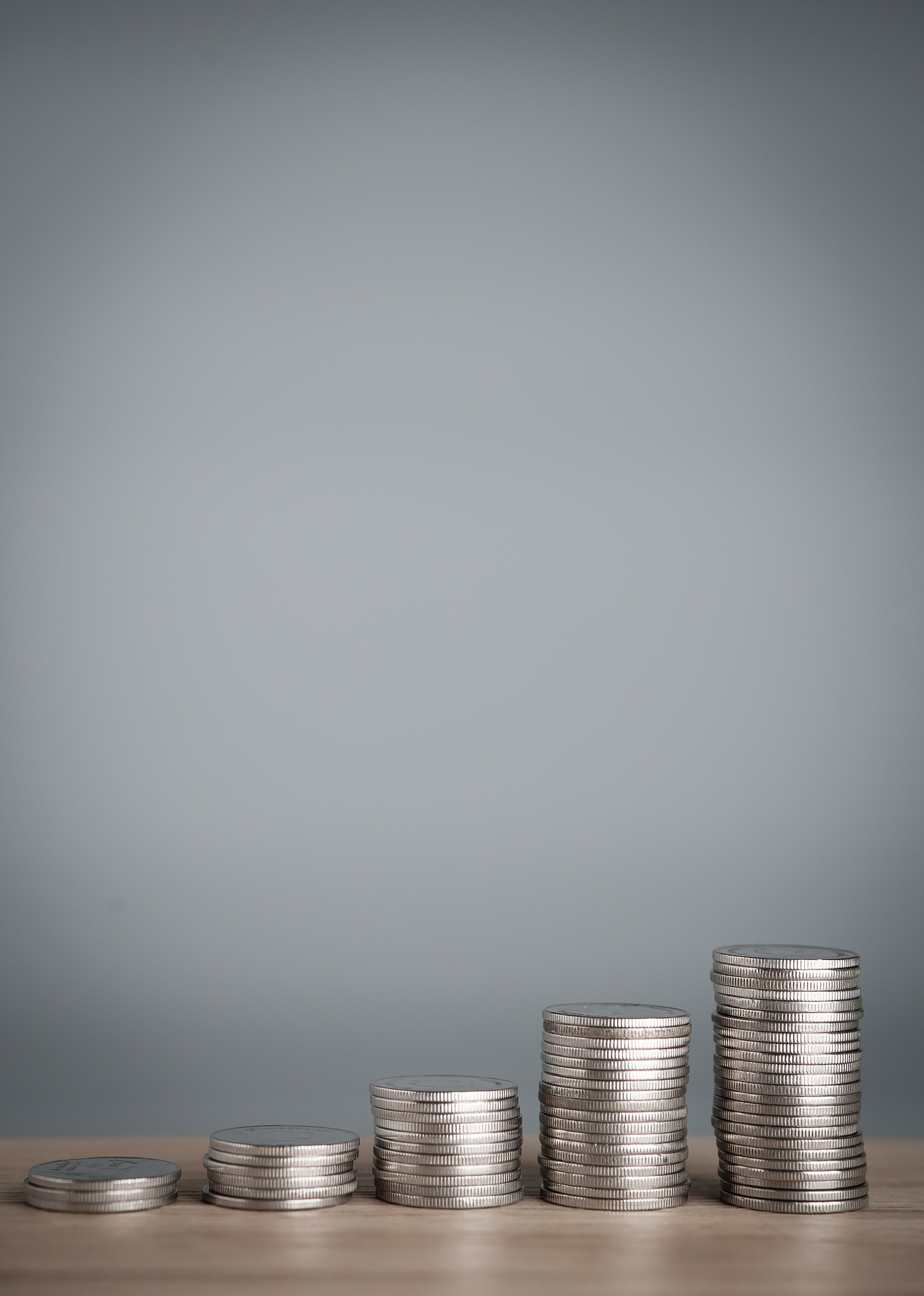 saving money concept, money coin stack growing business