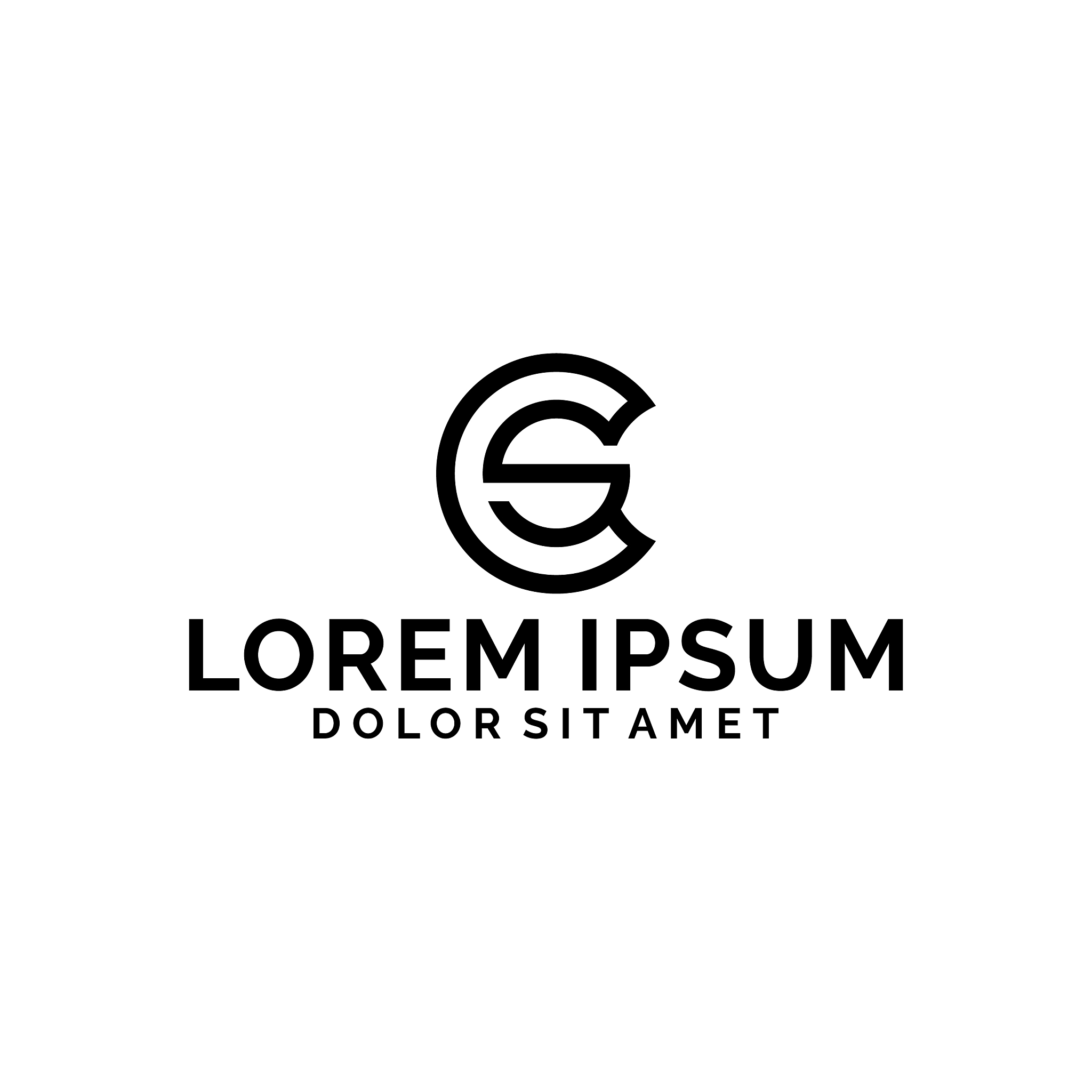 initial letter c s logo template with circle